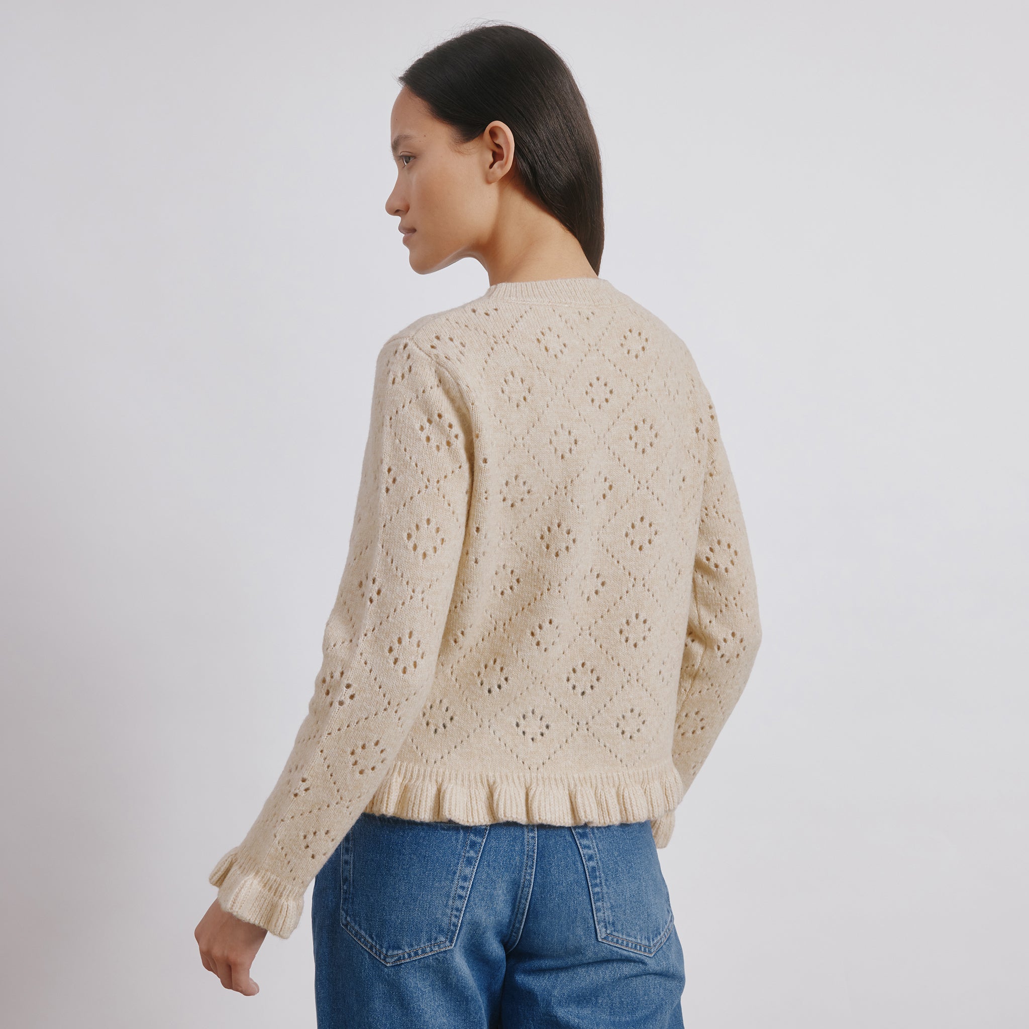 Pointelle Ruffle Jumper