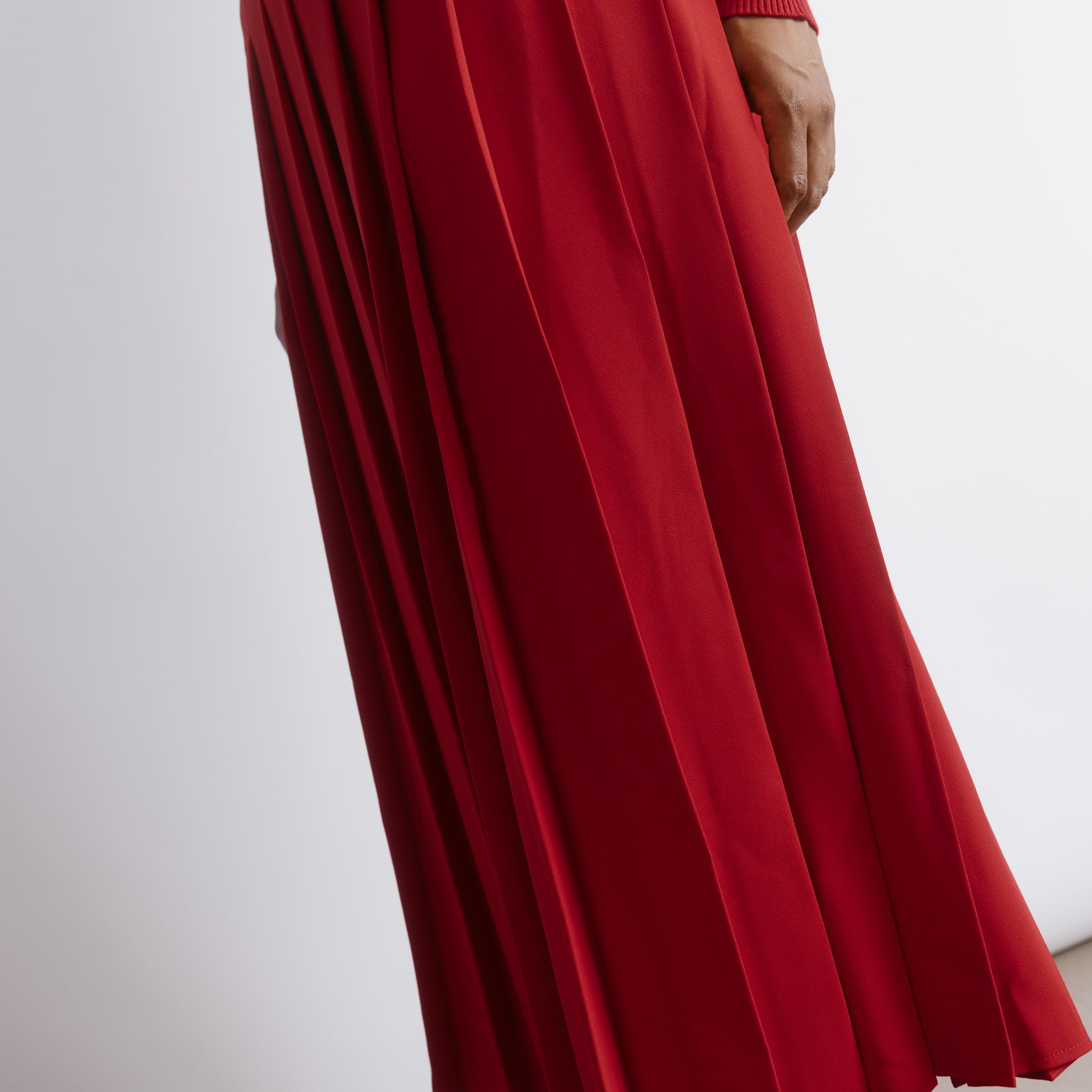 Red Pleated Skirt