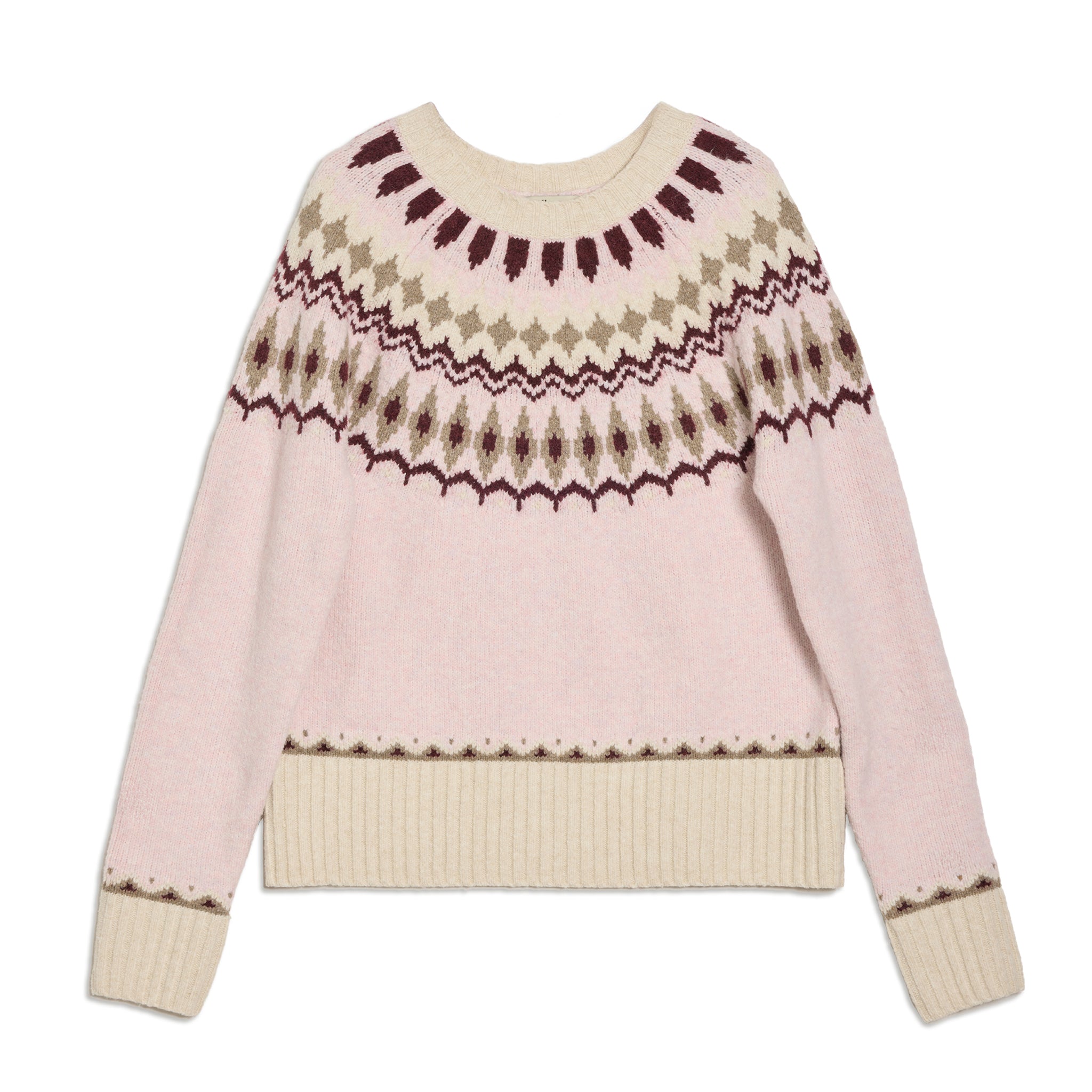 Pink Fair Isle Yoke Jumper