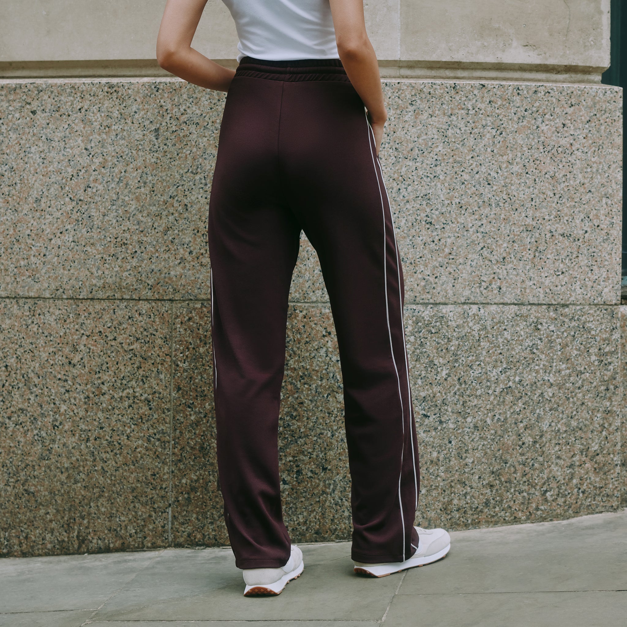 Burgundy Side Stripe Jogger