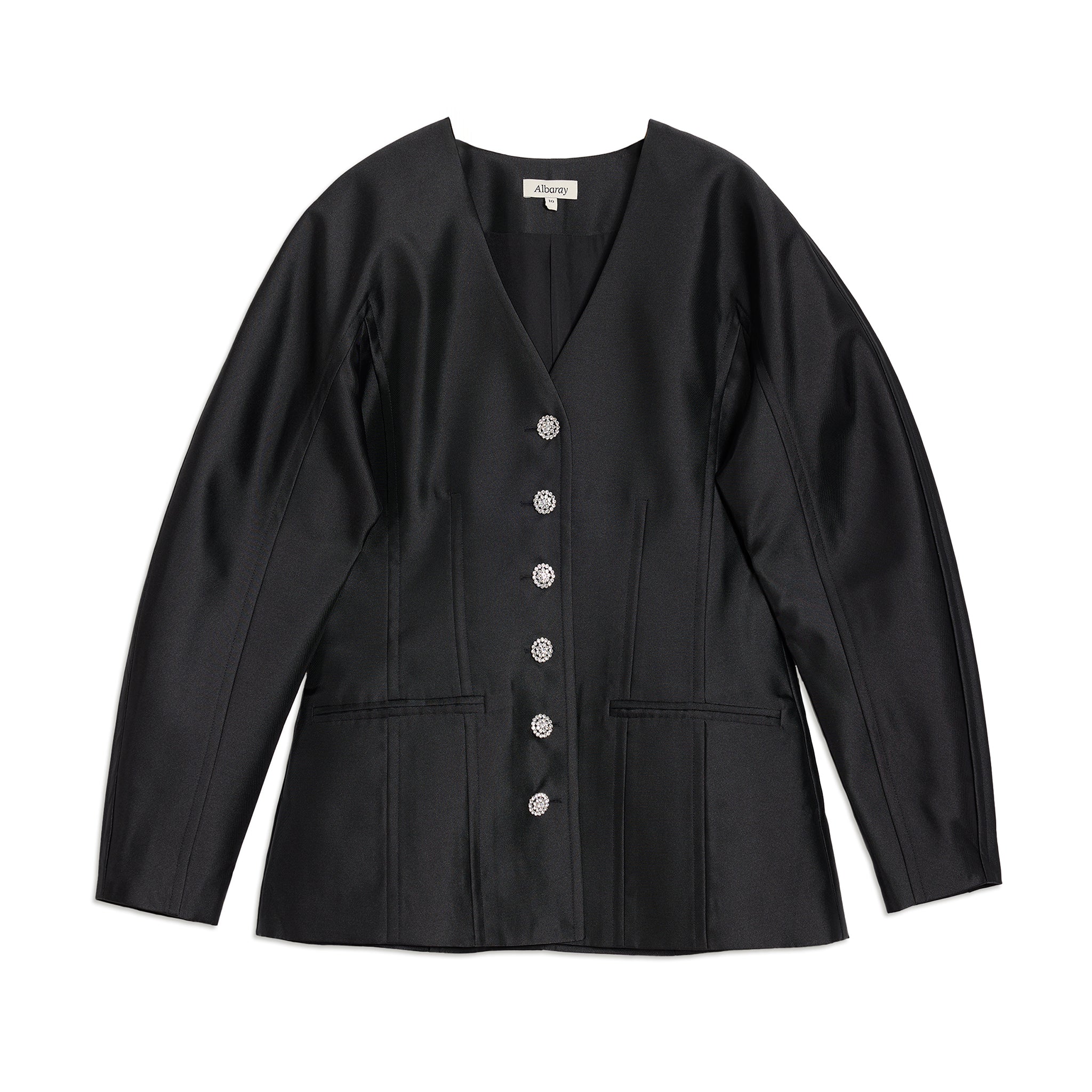 Cocoon Sleeve Taffeta Jacket