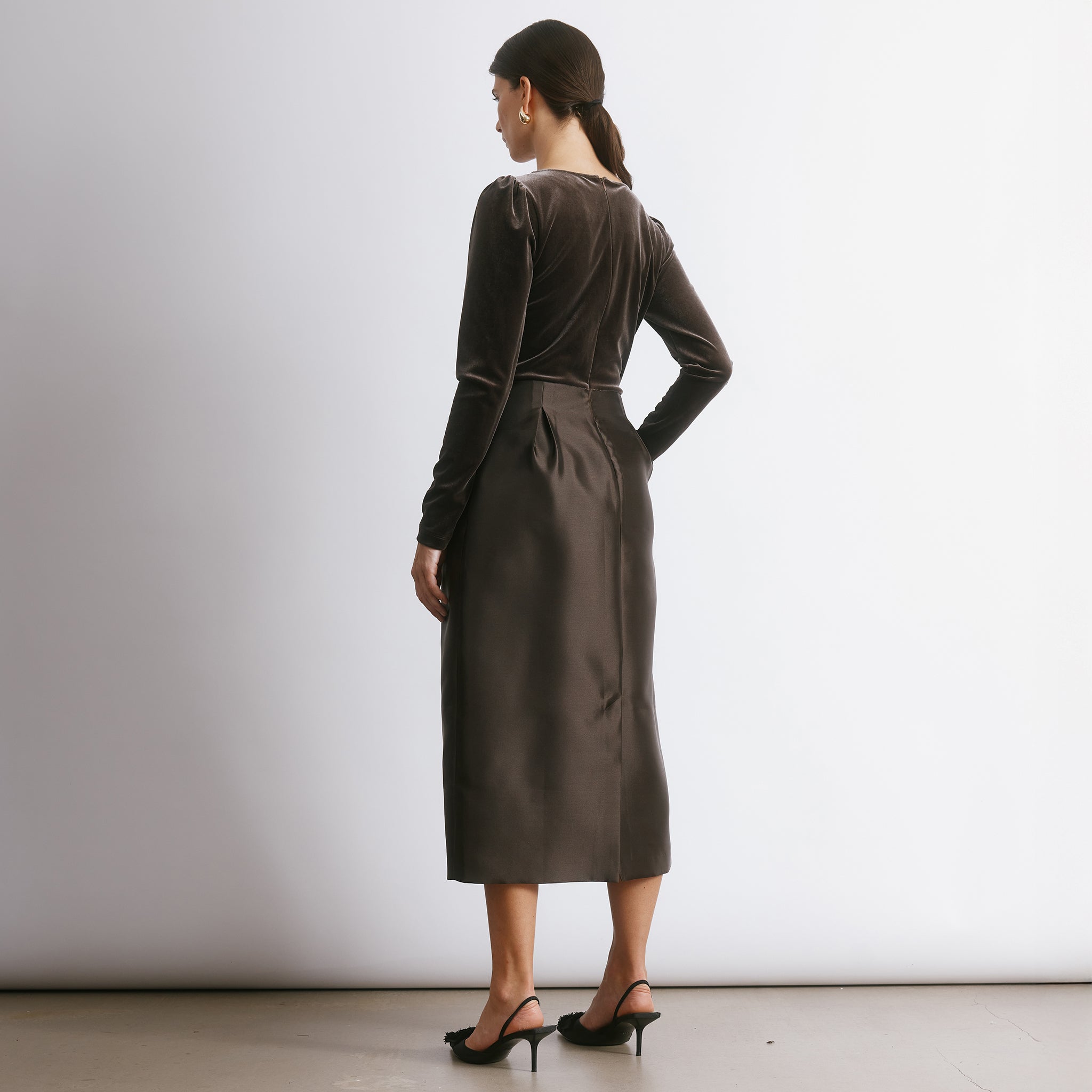 Velvet & Taffeta Tulip Dress