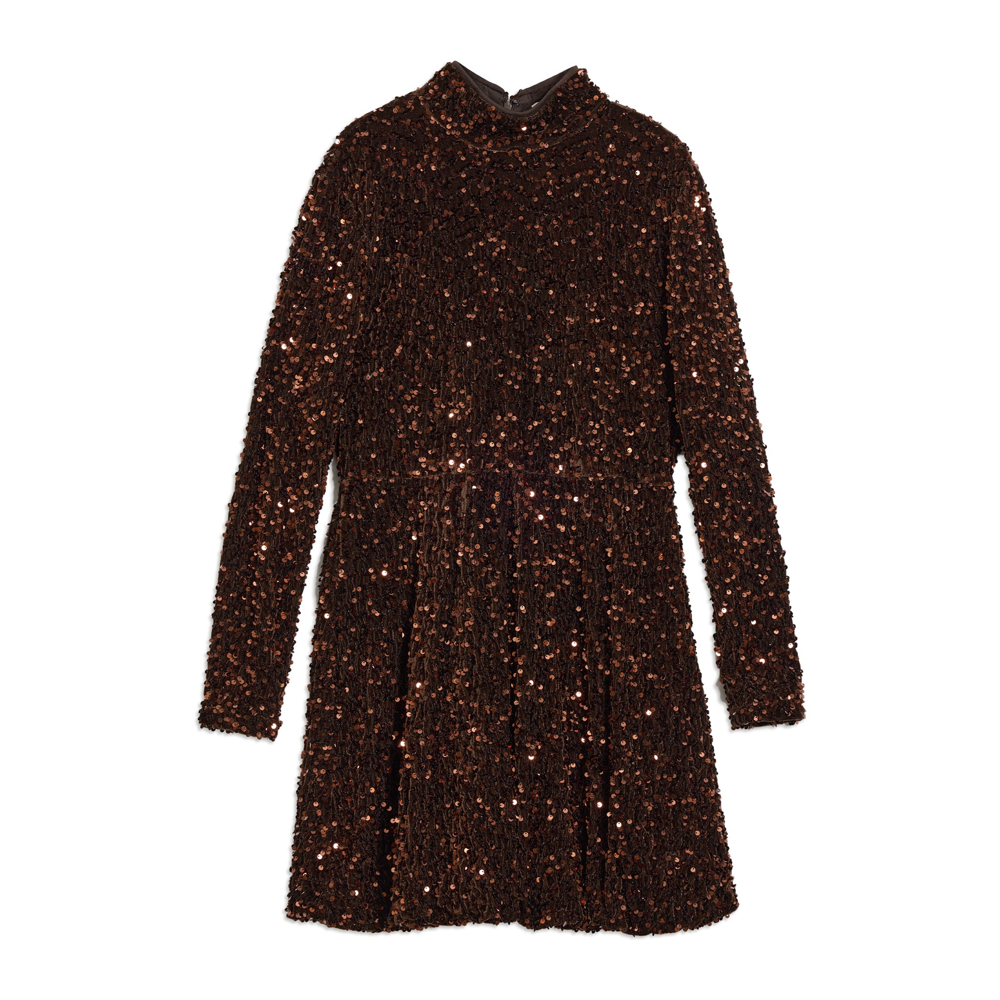 Velvet & Sequin Puff Ball Short Dress