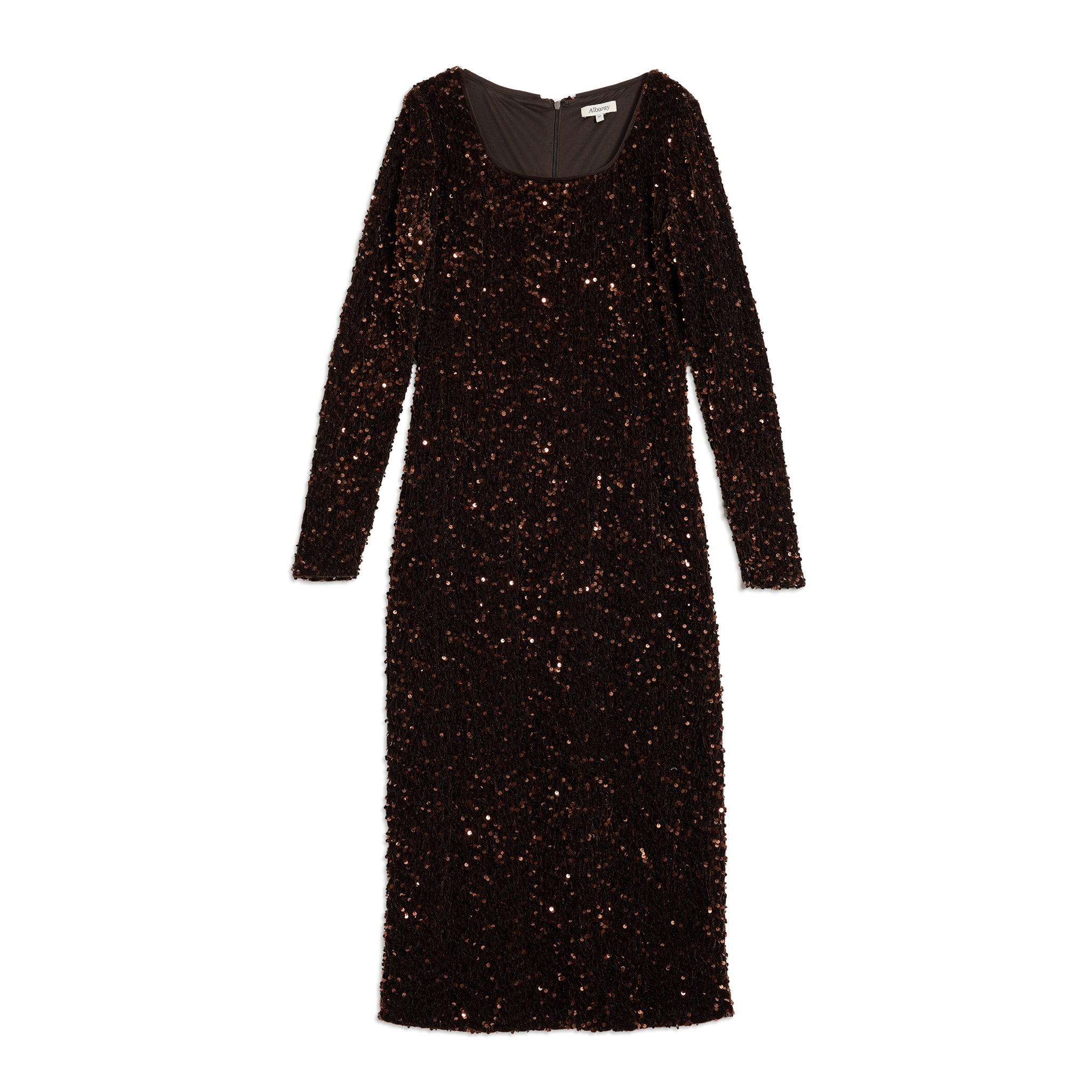 Velvet & Sequin Square Neck Dress