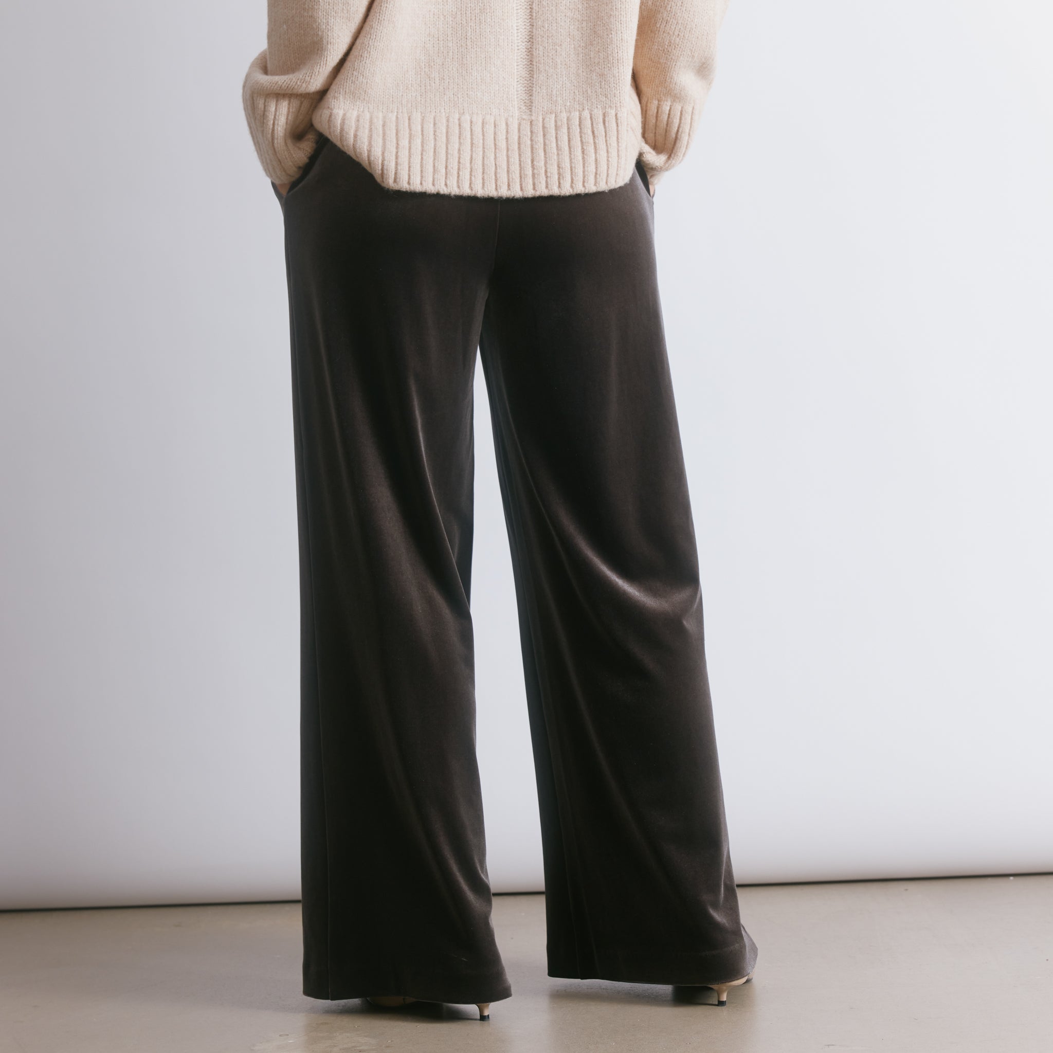 Velvet Wide Leg Trousers
