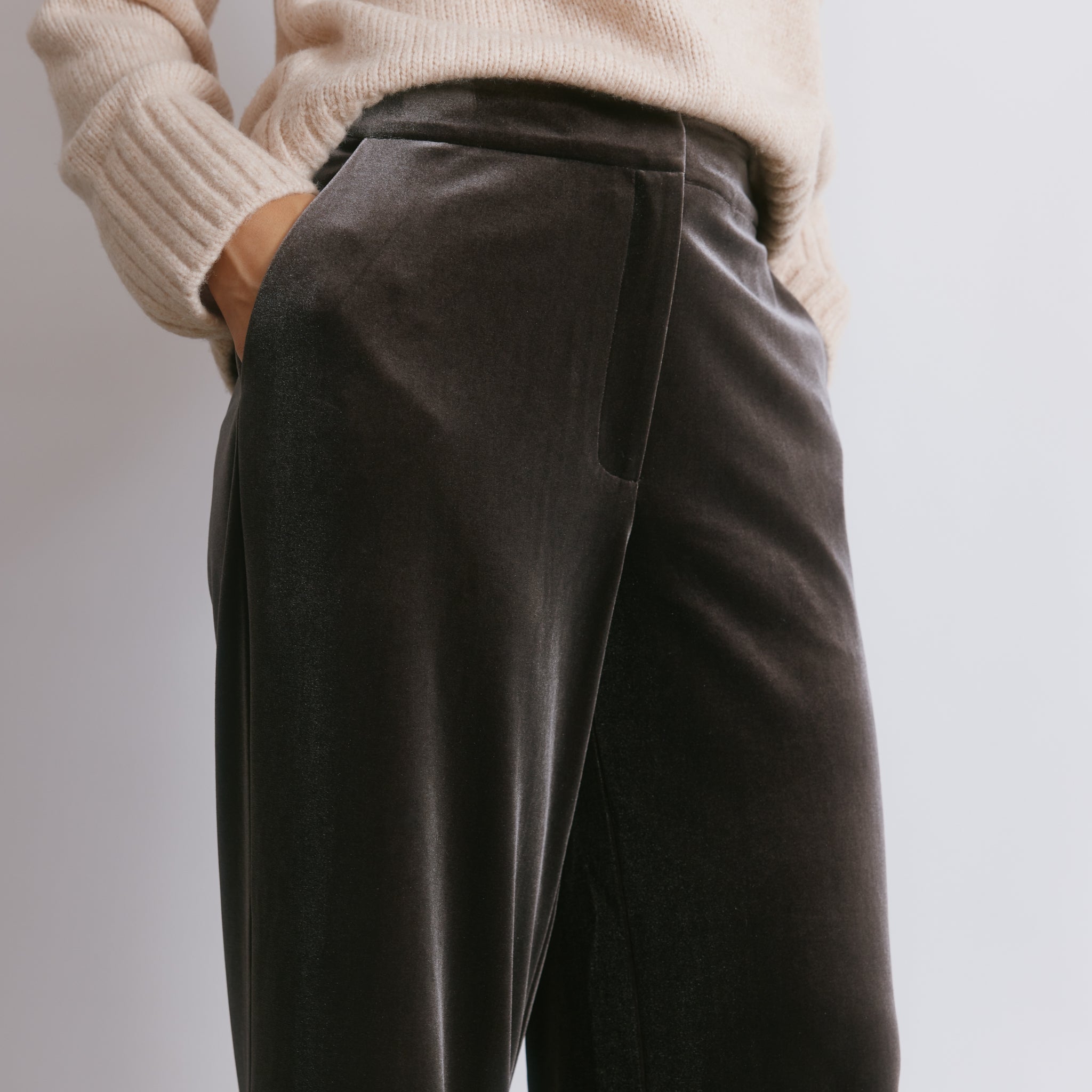 Velvet Wide Leg Trousers