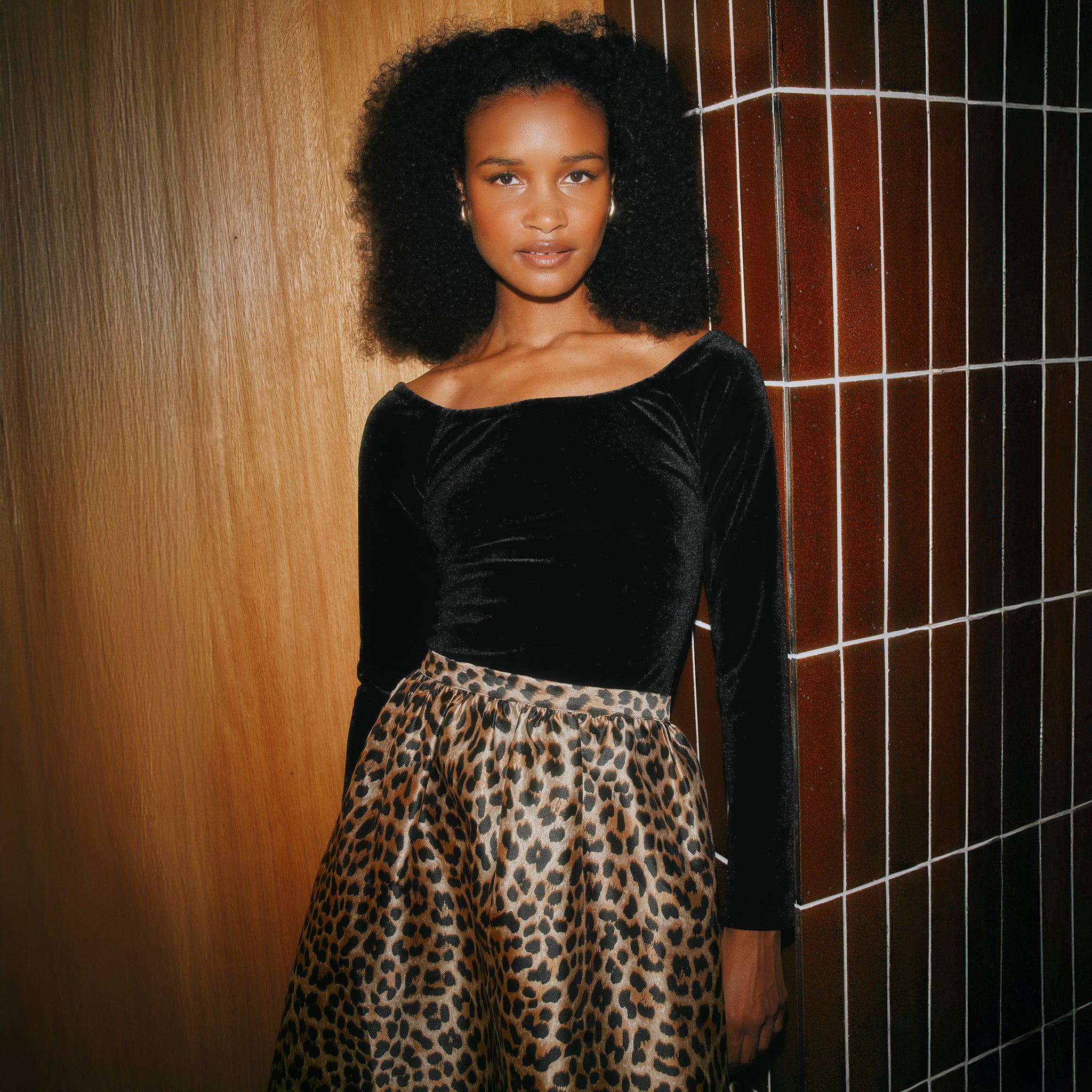 Black Velvet Bardot Top