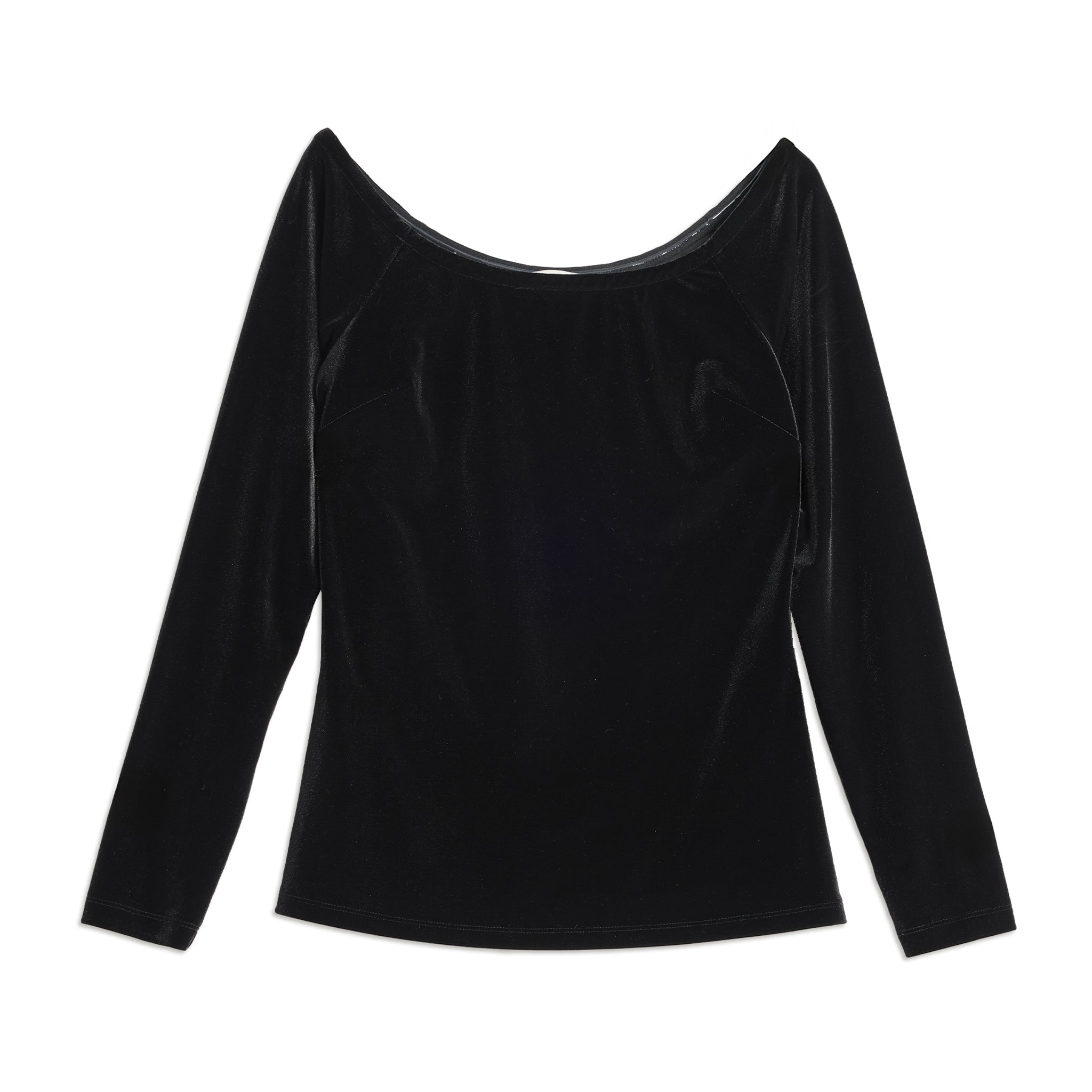 Black Velvet Bardot Top