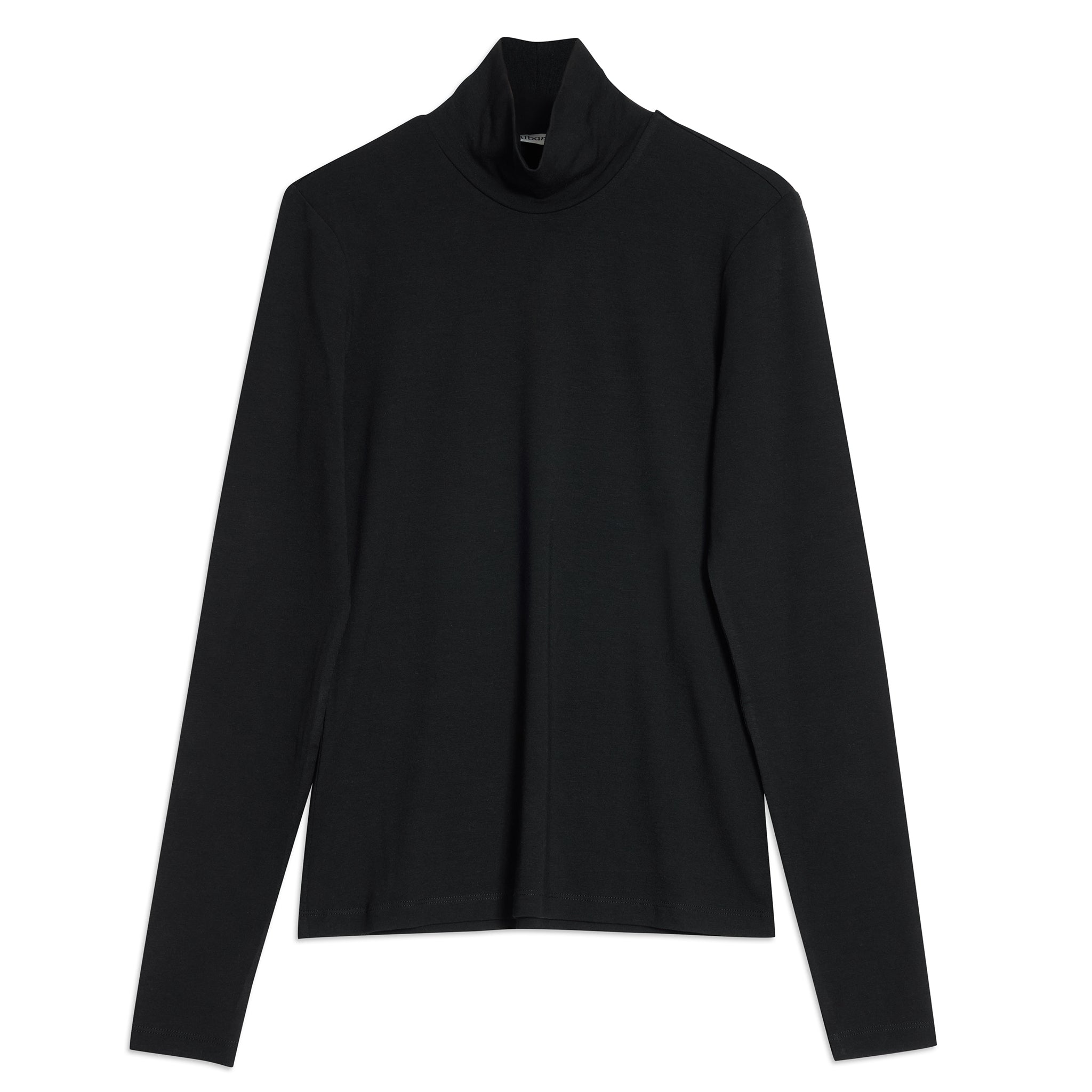 Black Jersey Turtle Neck