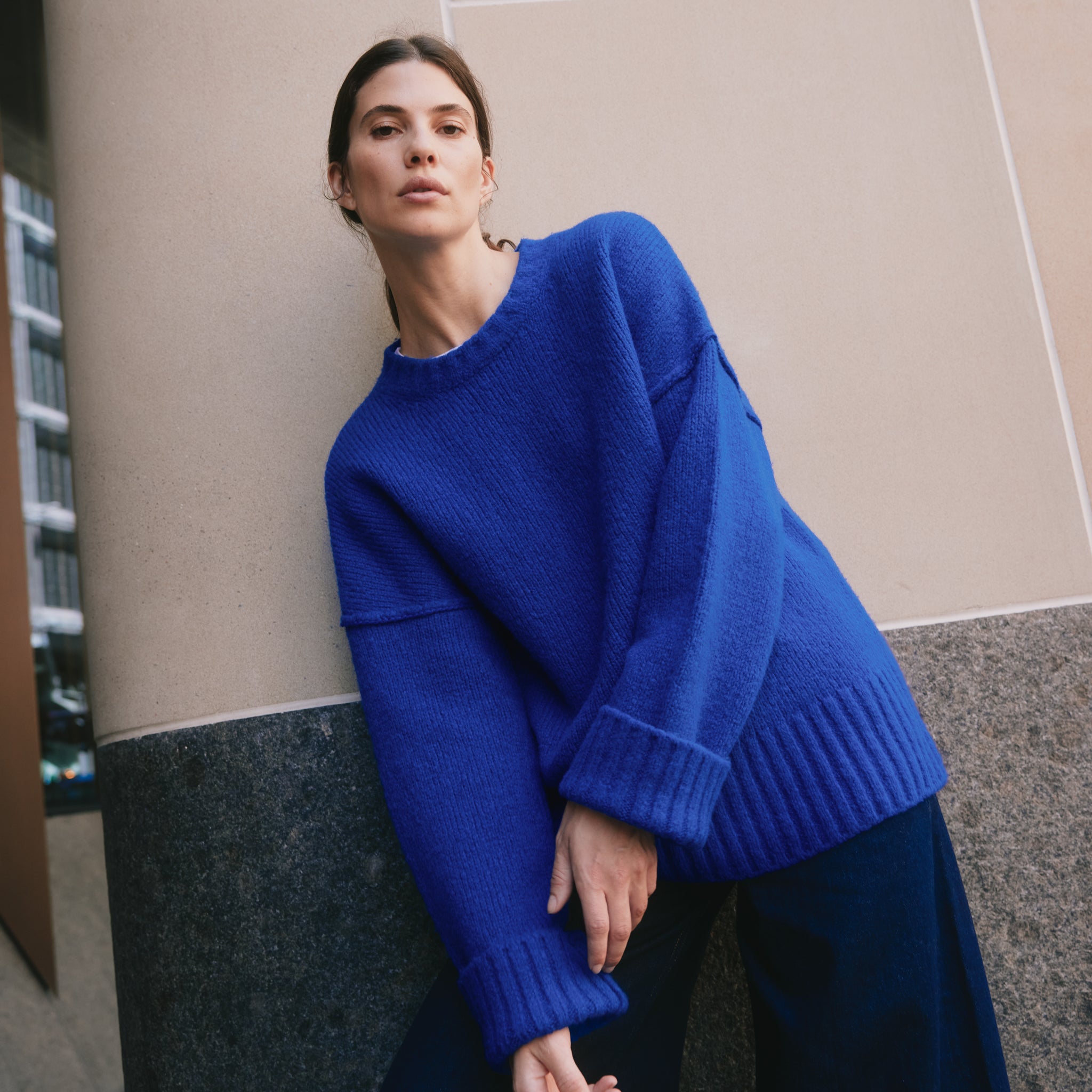 Cobalt Blue Cosy Wool Blend Jumper