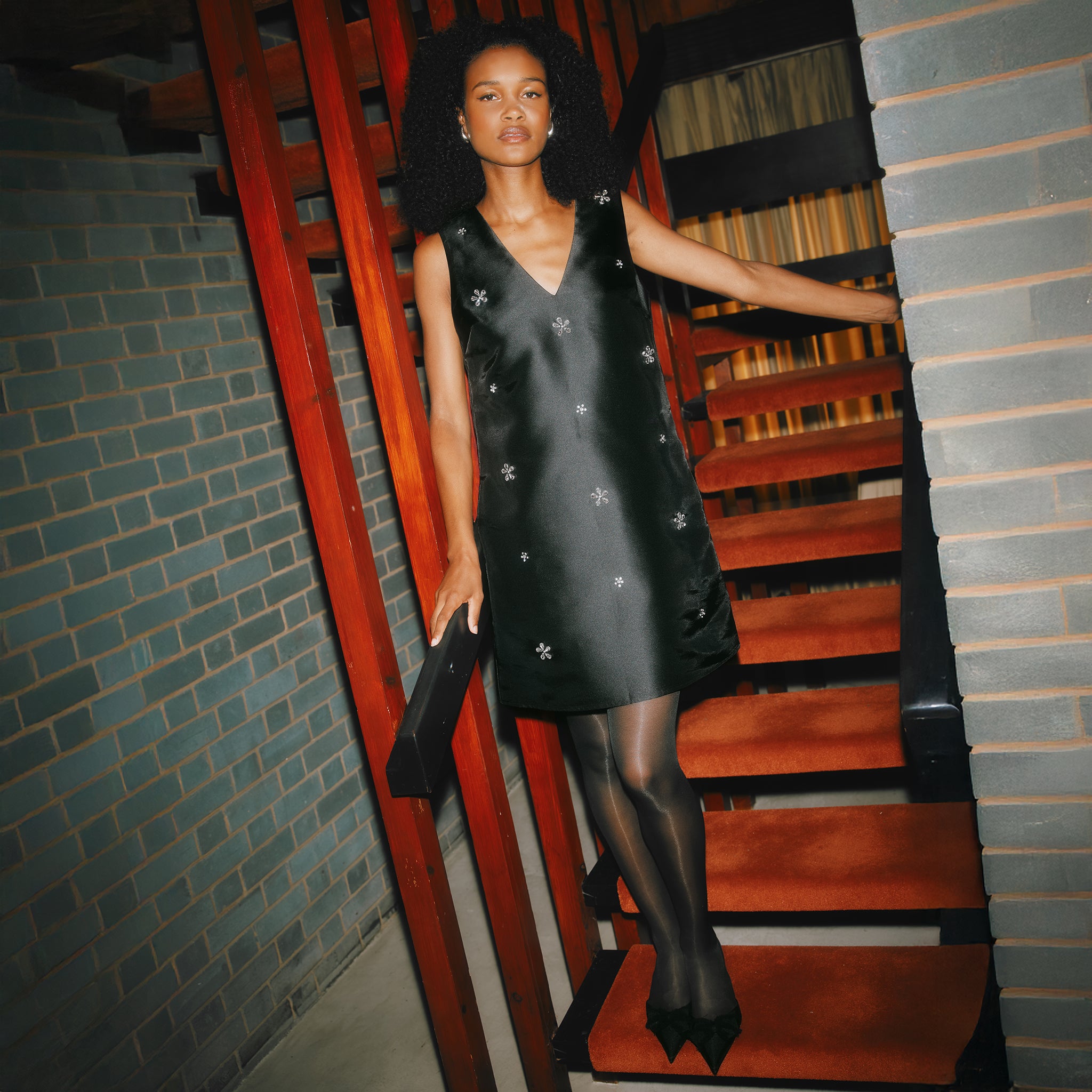 Crystal V Neck Shift Dress