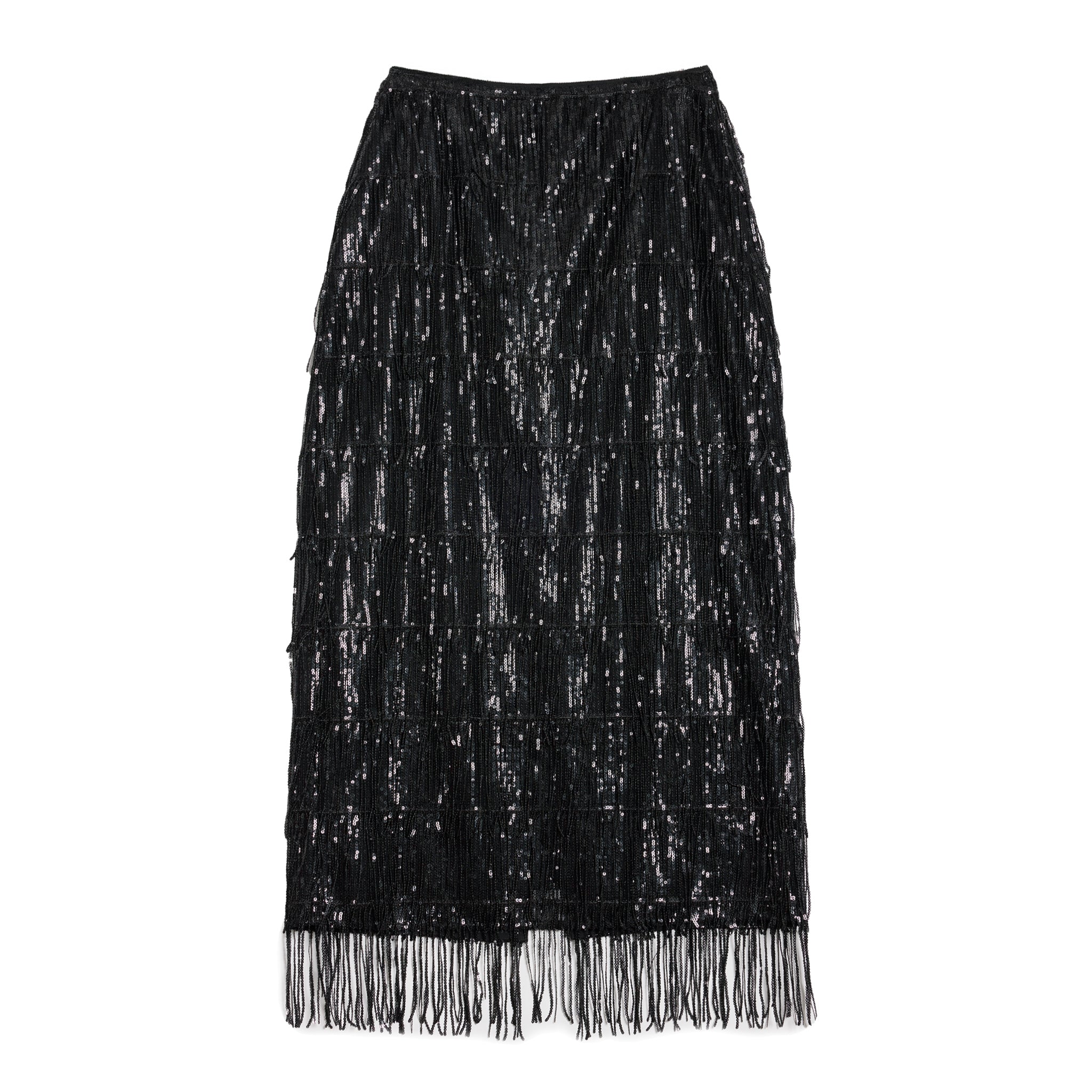 Sequin Fringe Pencil Skirt