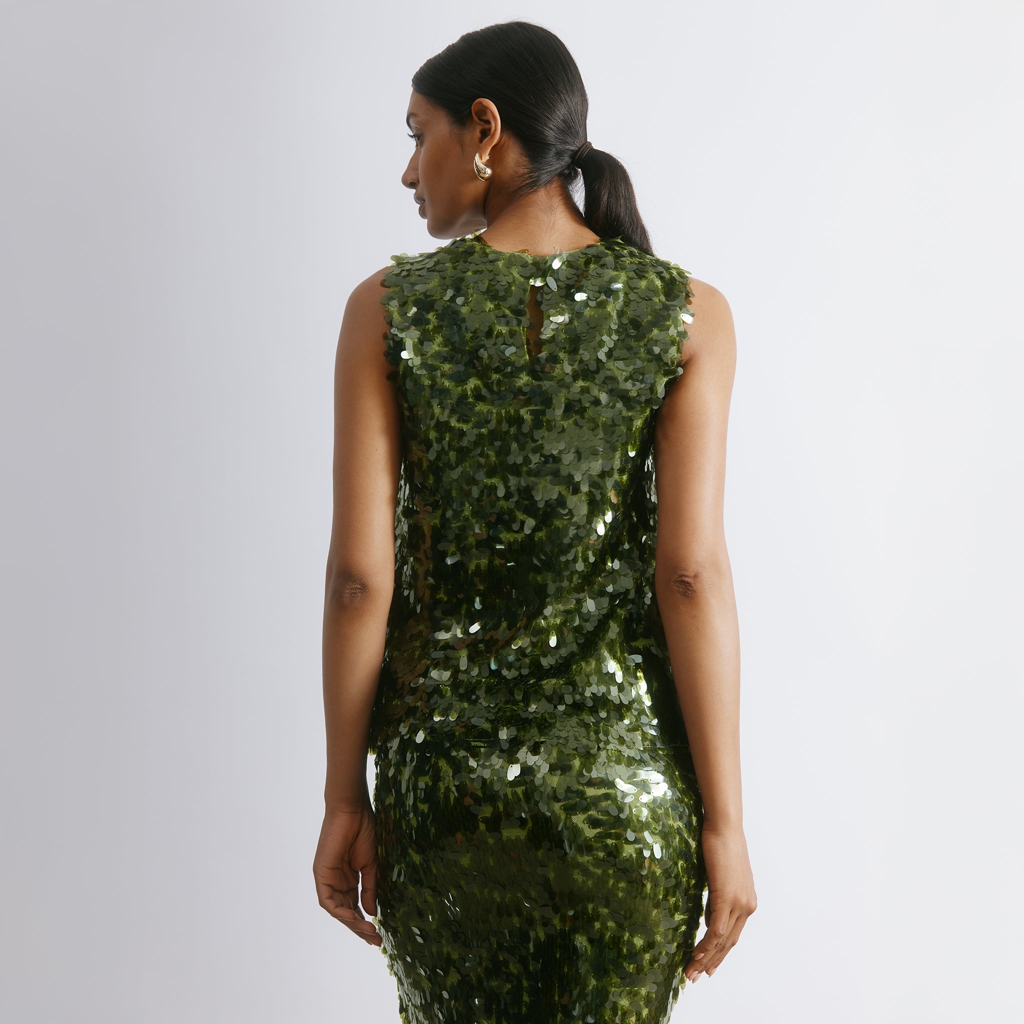 Drop Sequin Shell Top