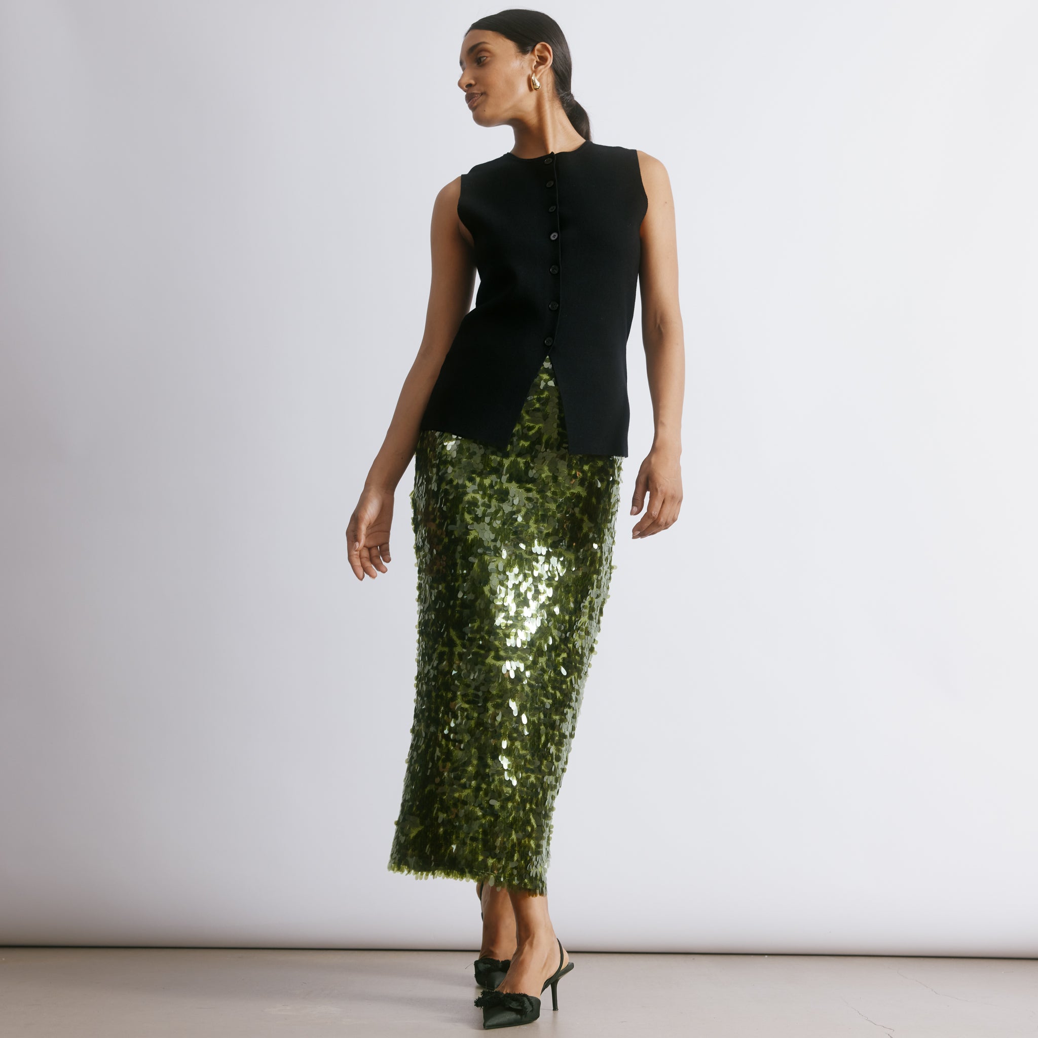 Drop Sequin Skirt