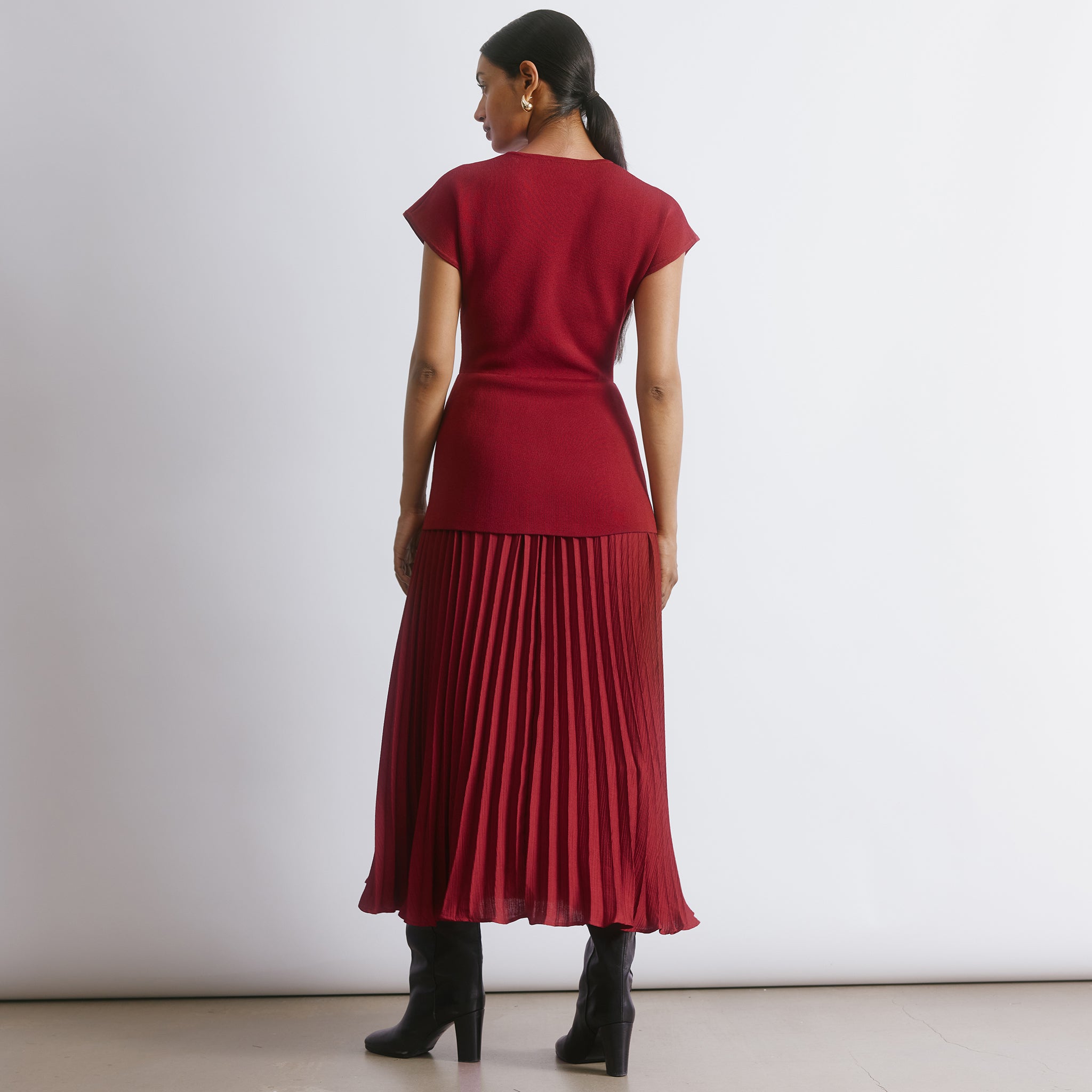 Knitted Pleat Detail Dress