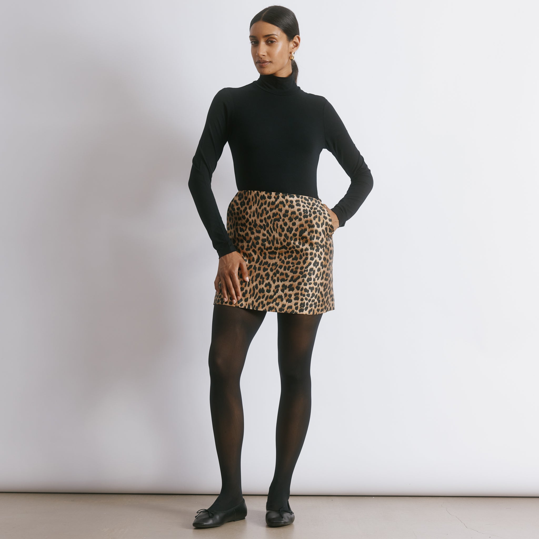 Animal Taffeta Mini Skirt