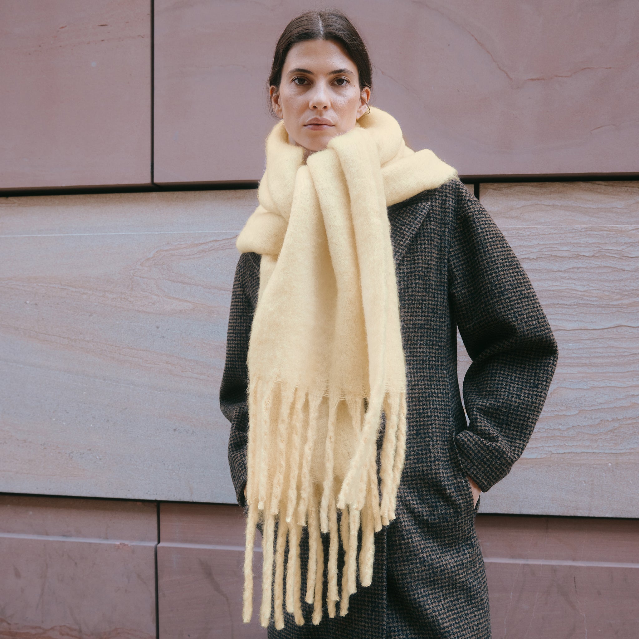 Butter Yellow Fluffy Scarf