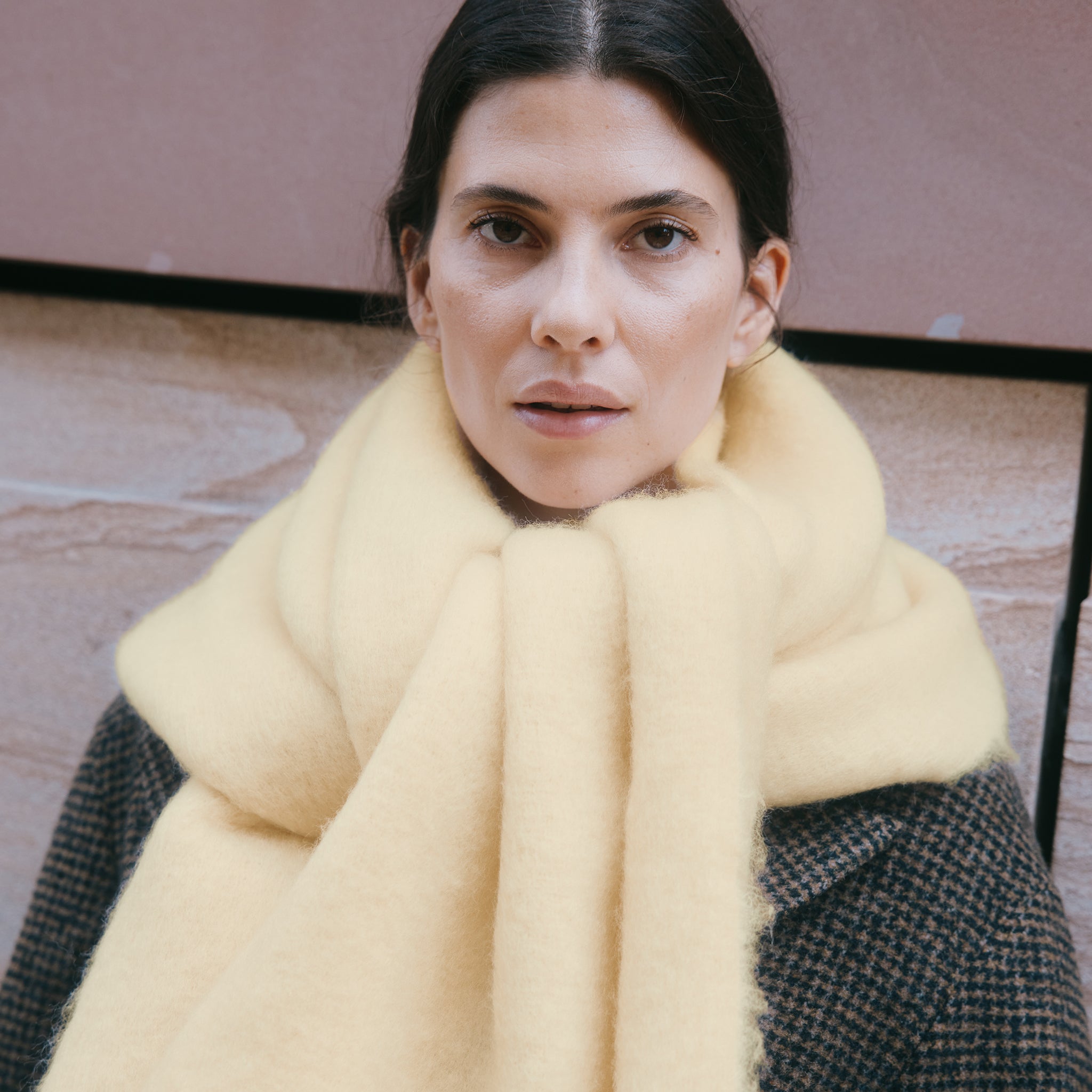 Butter Yellow Fluffy Scarf