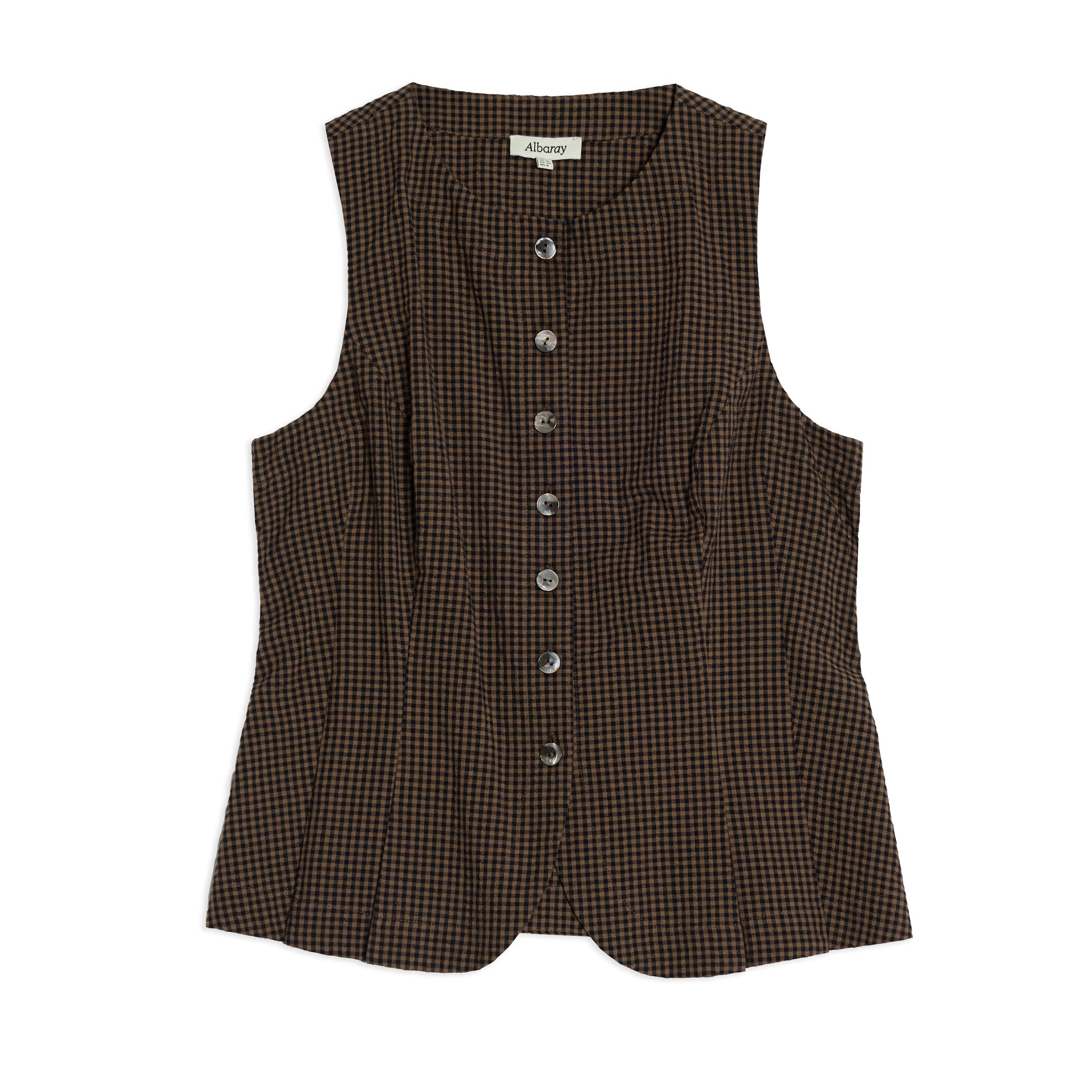 Chocolate and Black Gingham Waistcoat