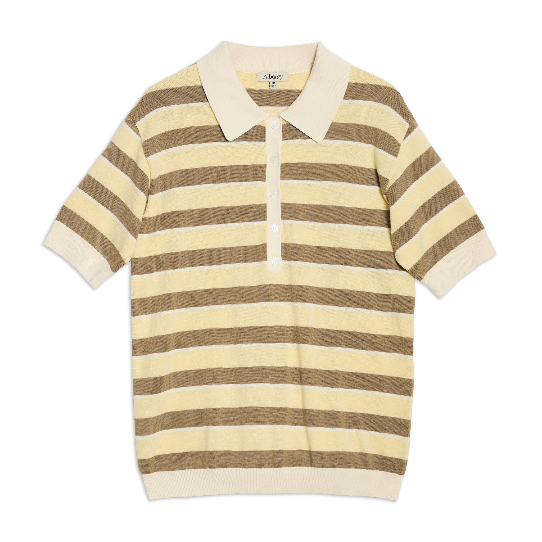 Lemon & Camel Stripe Polo