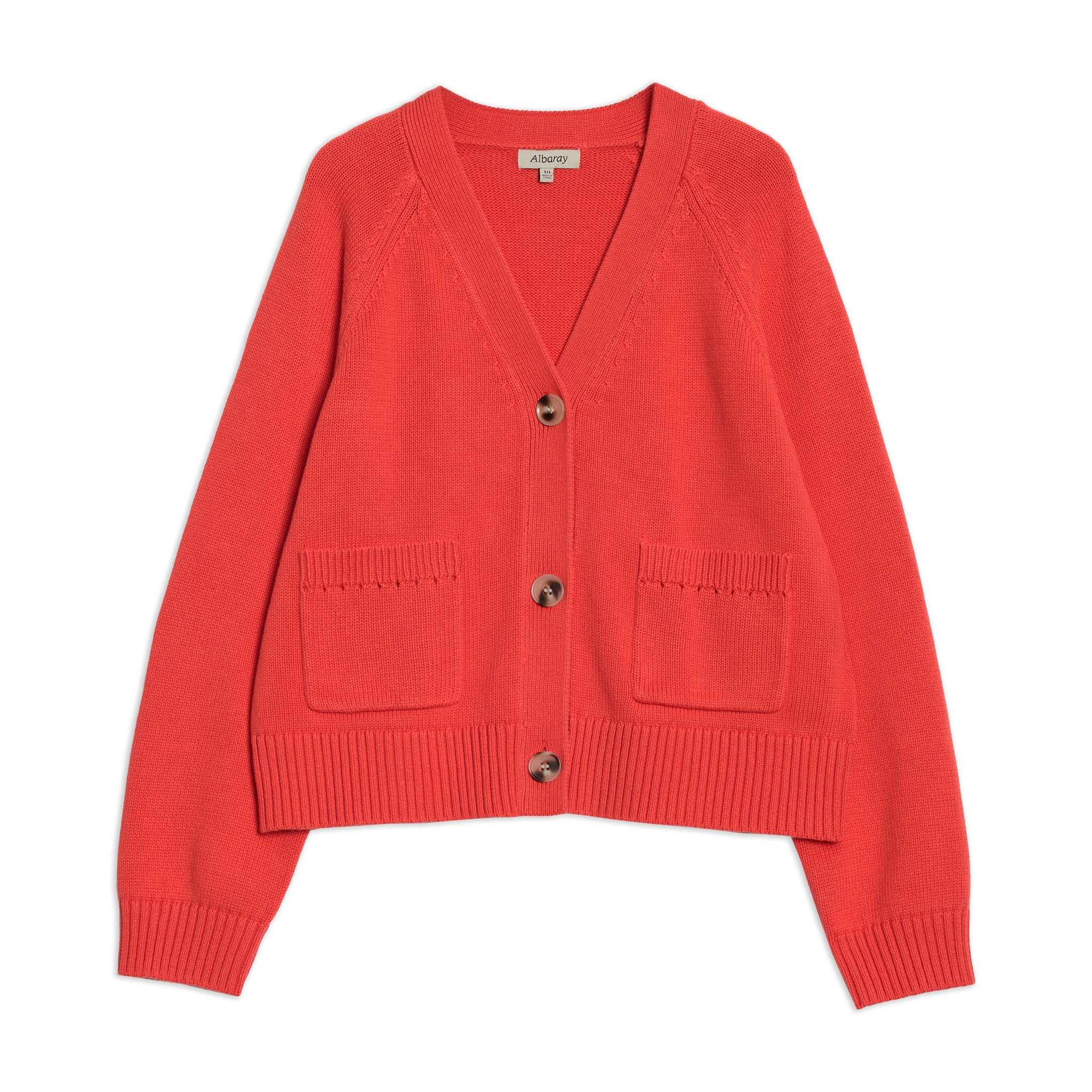 Orange Cotton Relaxed Cardigan