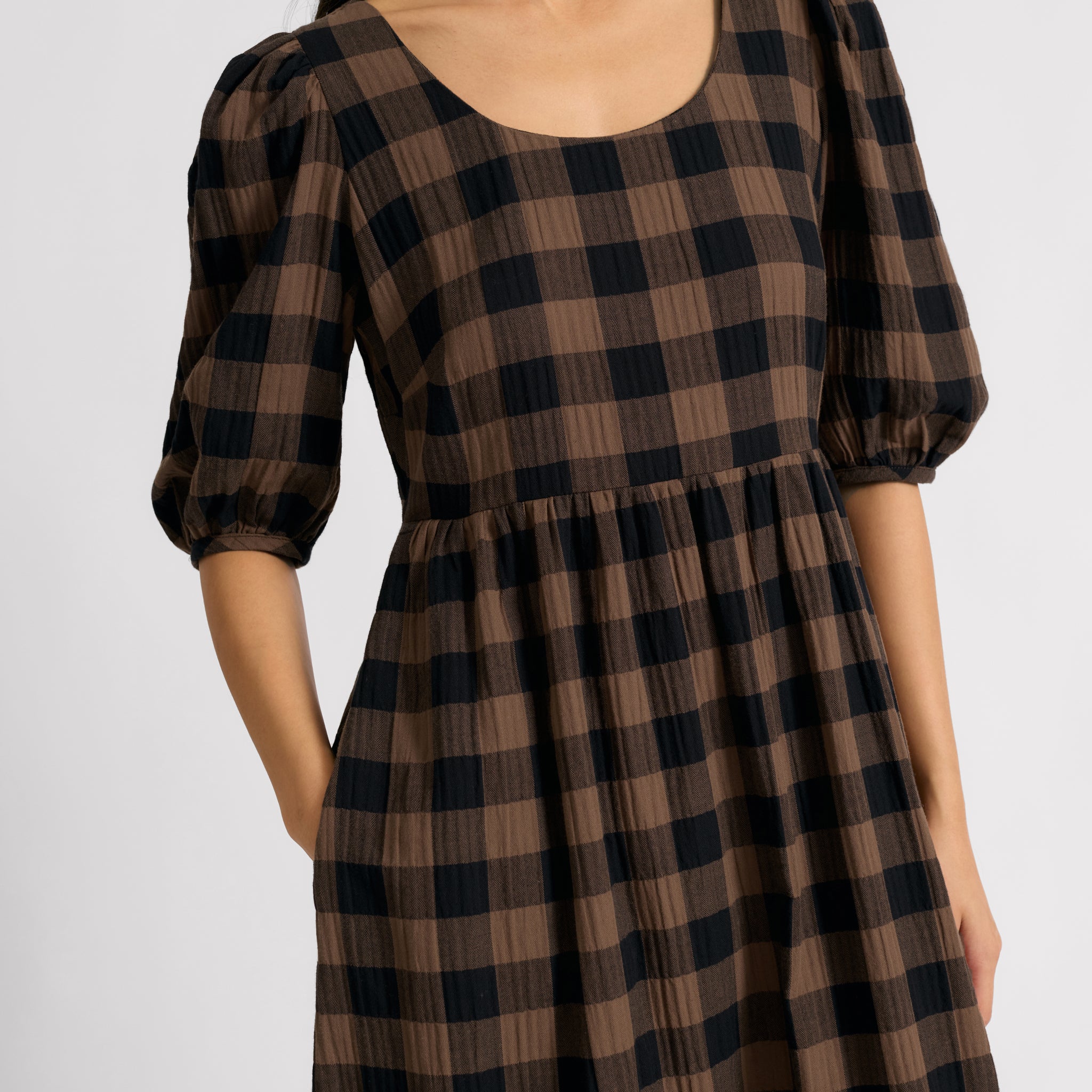Iconic Chocolate Gingham Dress