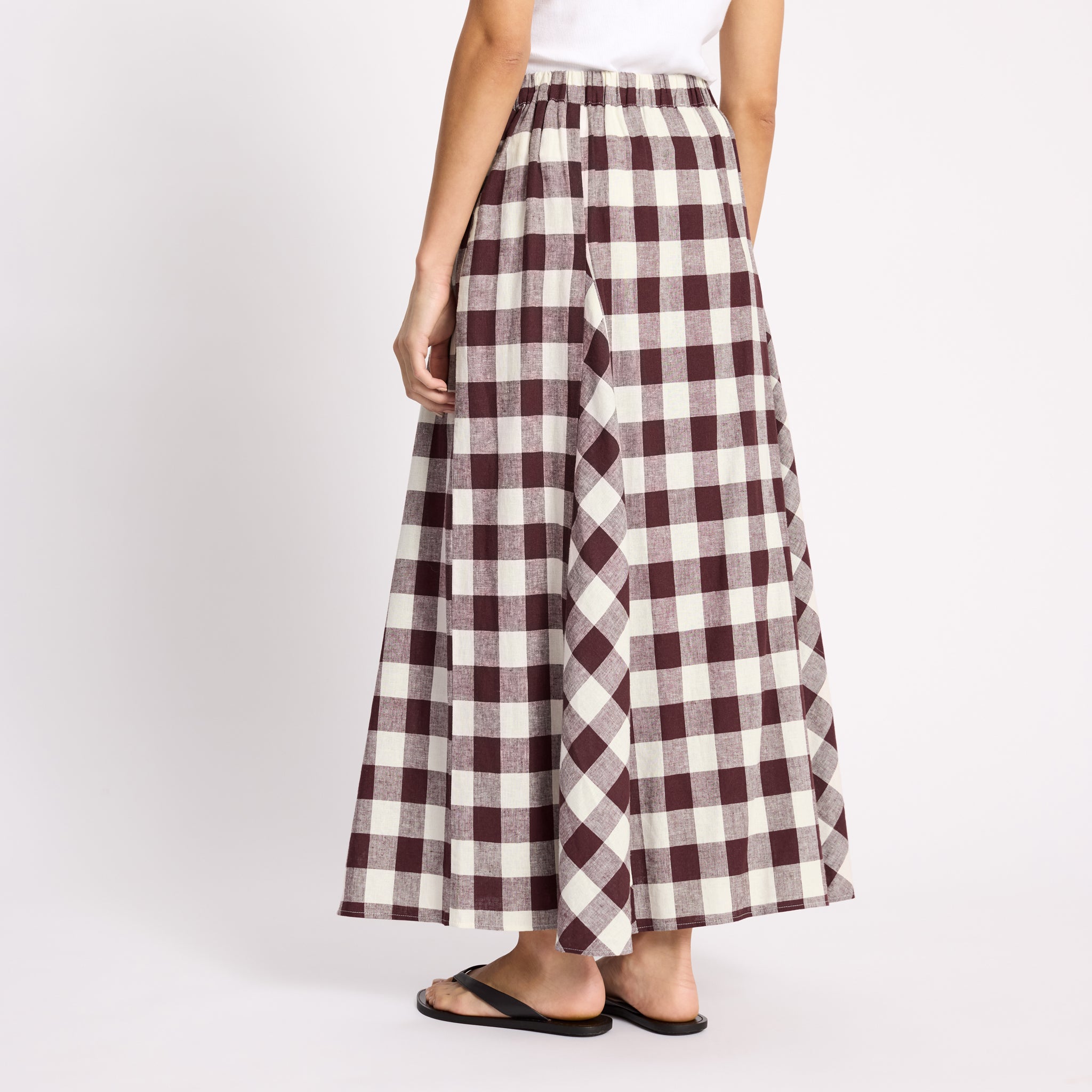 Burgundy Gingham Skirt