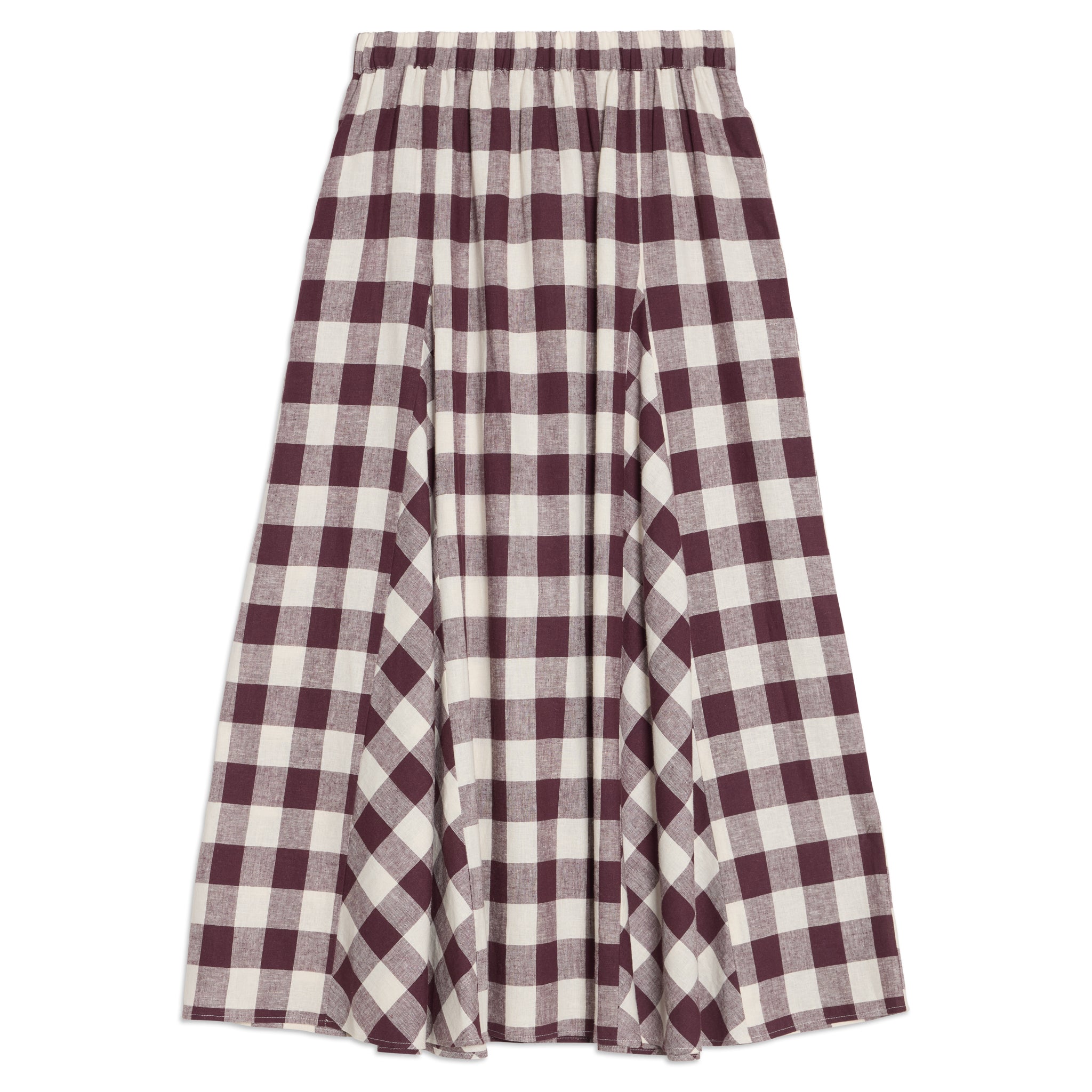 Burgundy Gingham Skirt
