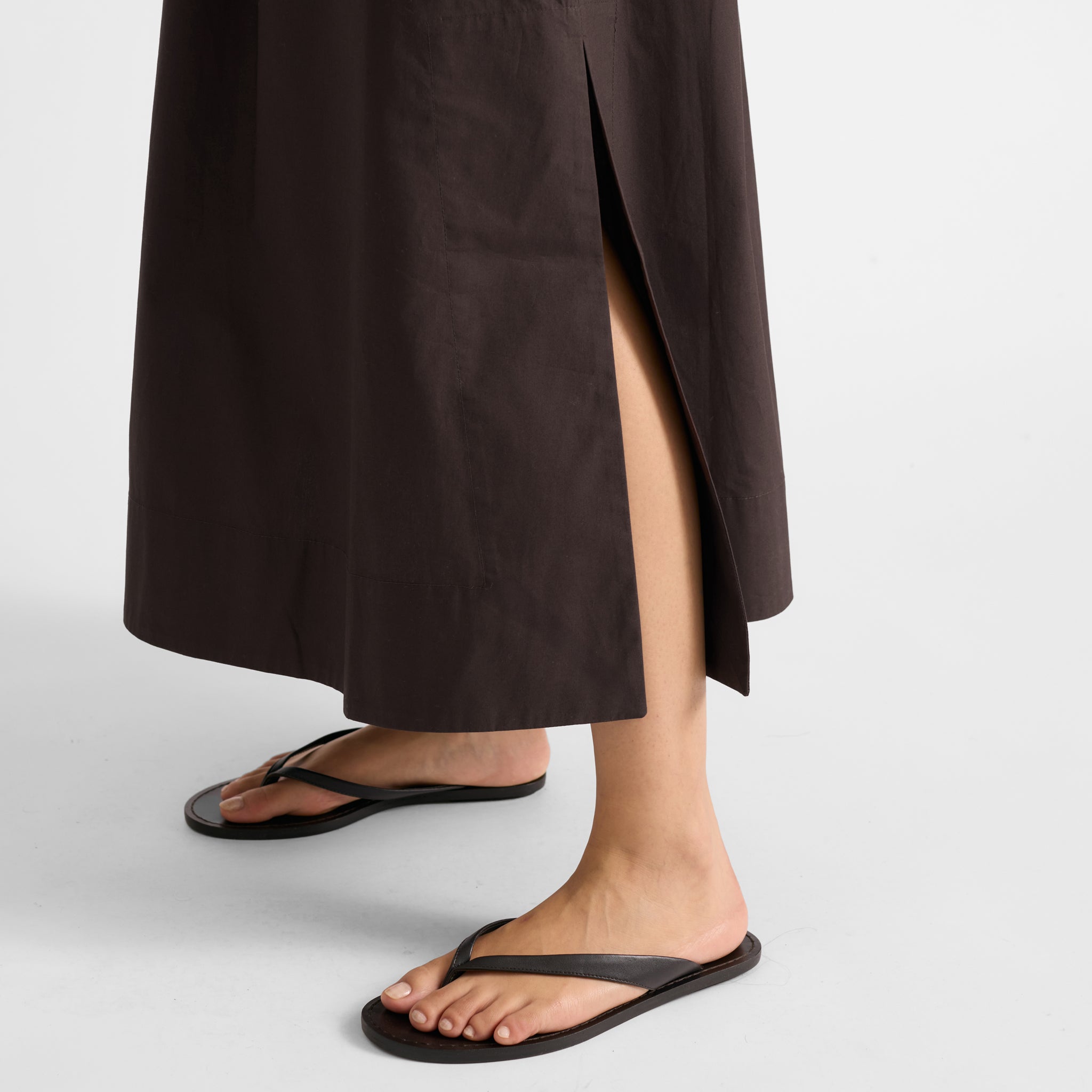 Chocolate Cotton Full Skirt