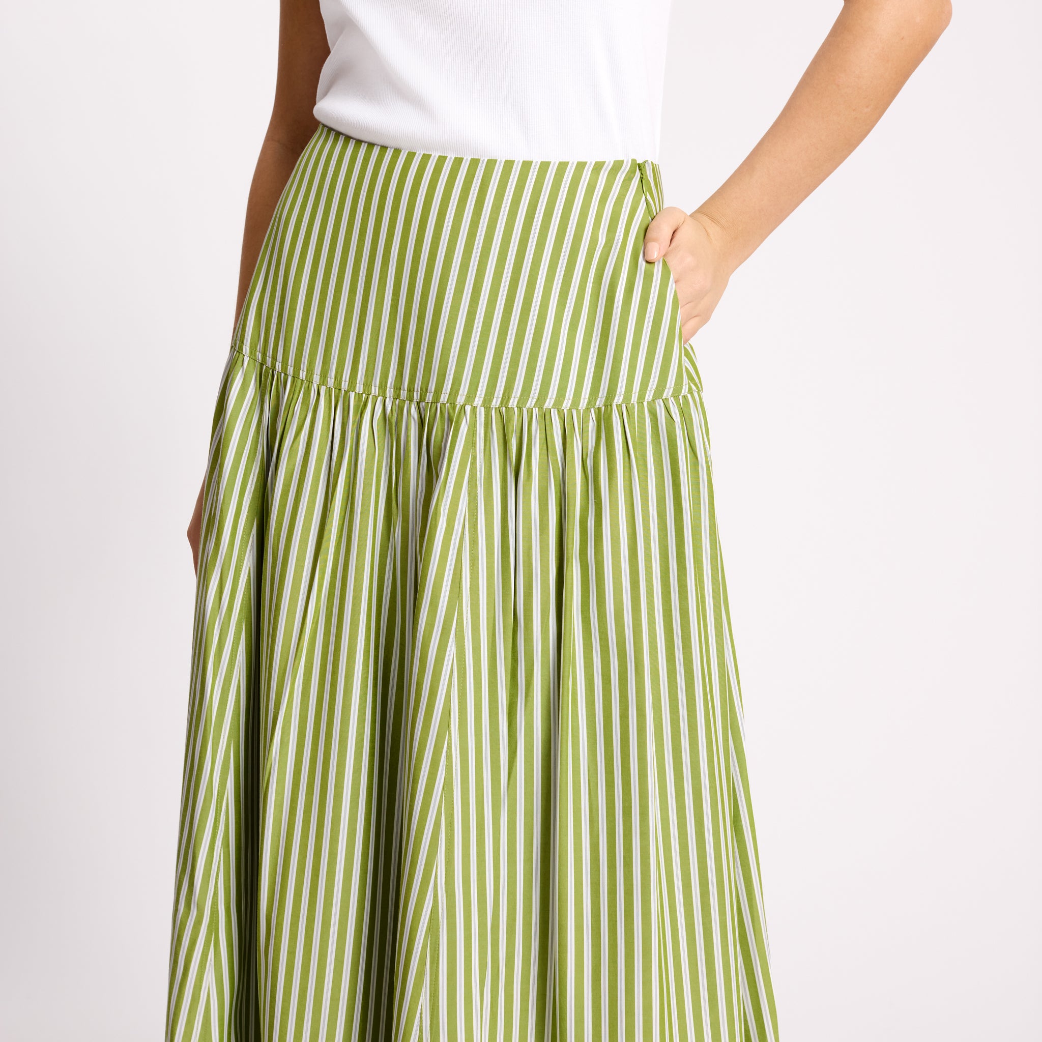 Green Stripe Skirt