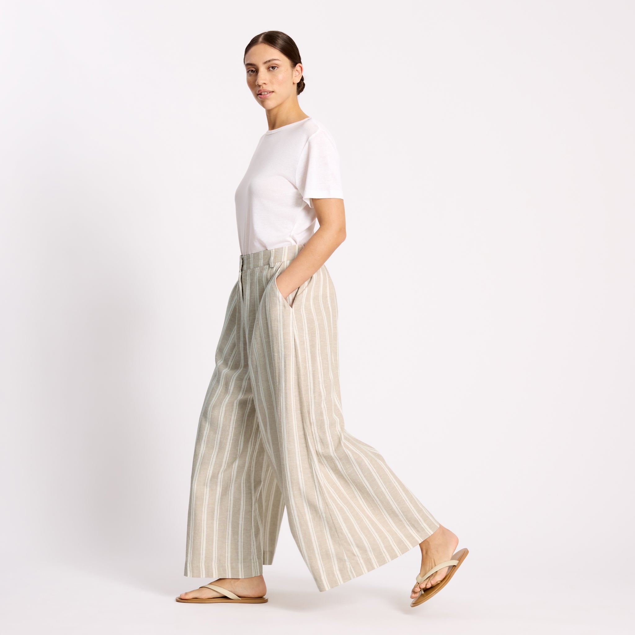 Linen Stripe Culotte