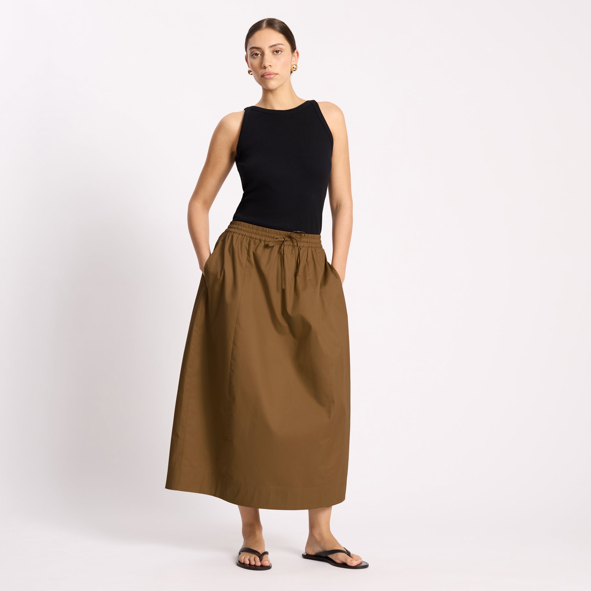 Cotton Sateen Lantern Skirt