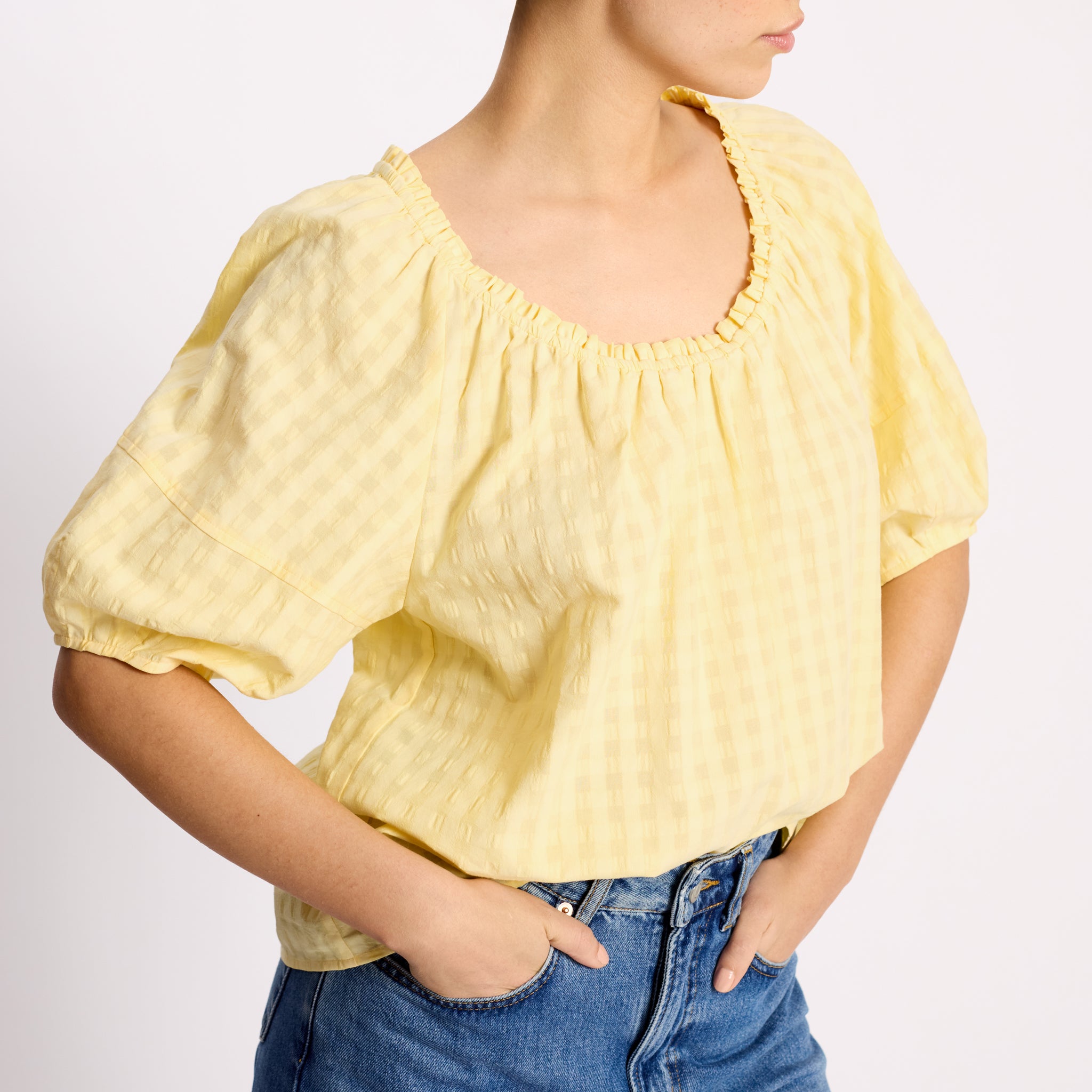 Seersucker Scoop Top