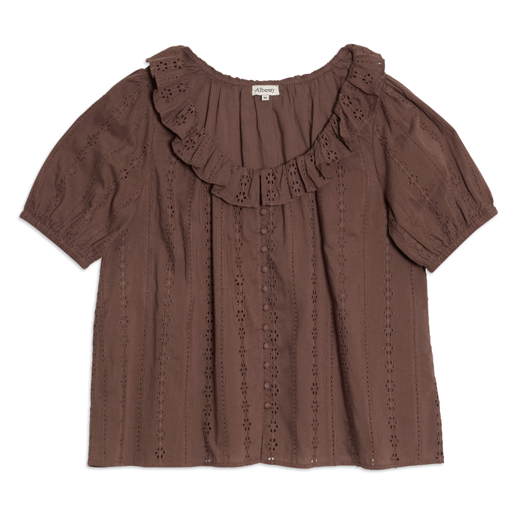 Ruffle Scoop Neck Top