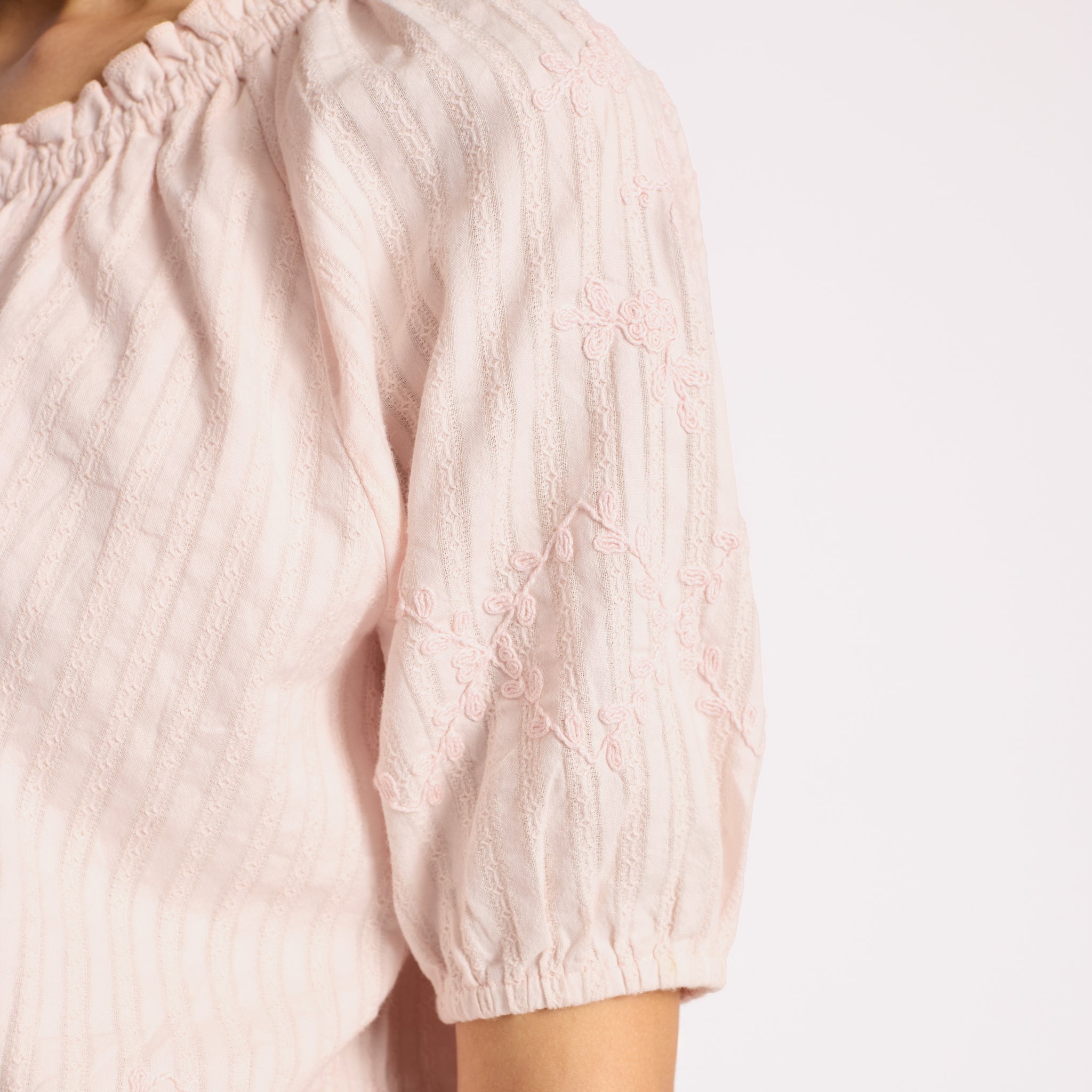 Elastic Hem Scoop Neck Top