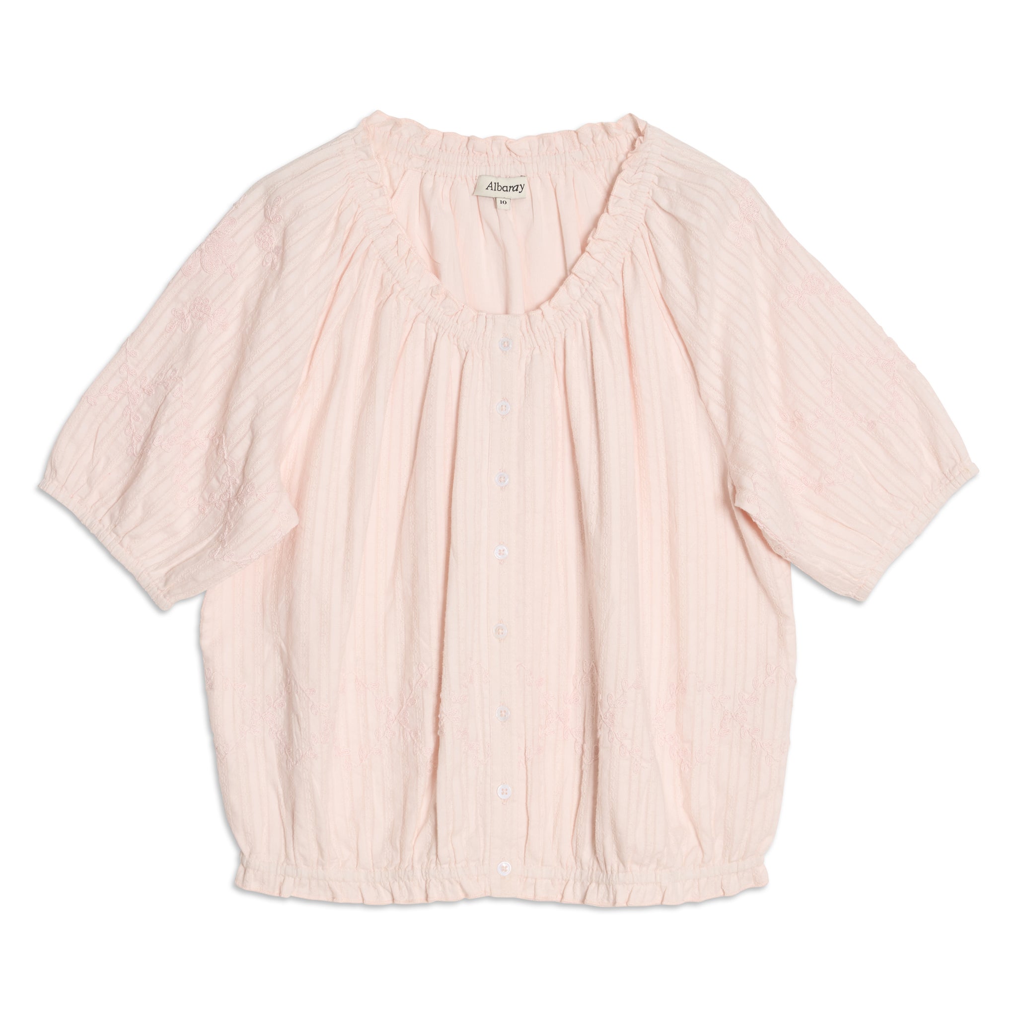 Elastic Hem Scoop Neck Top