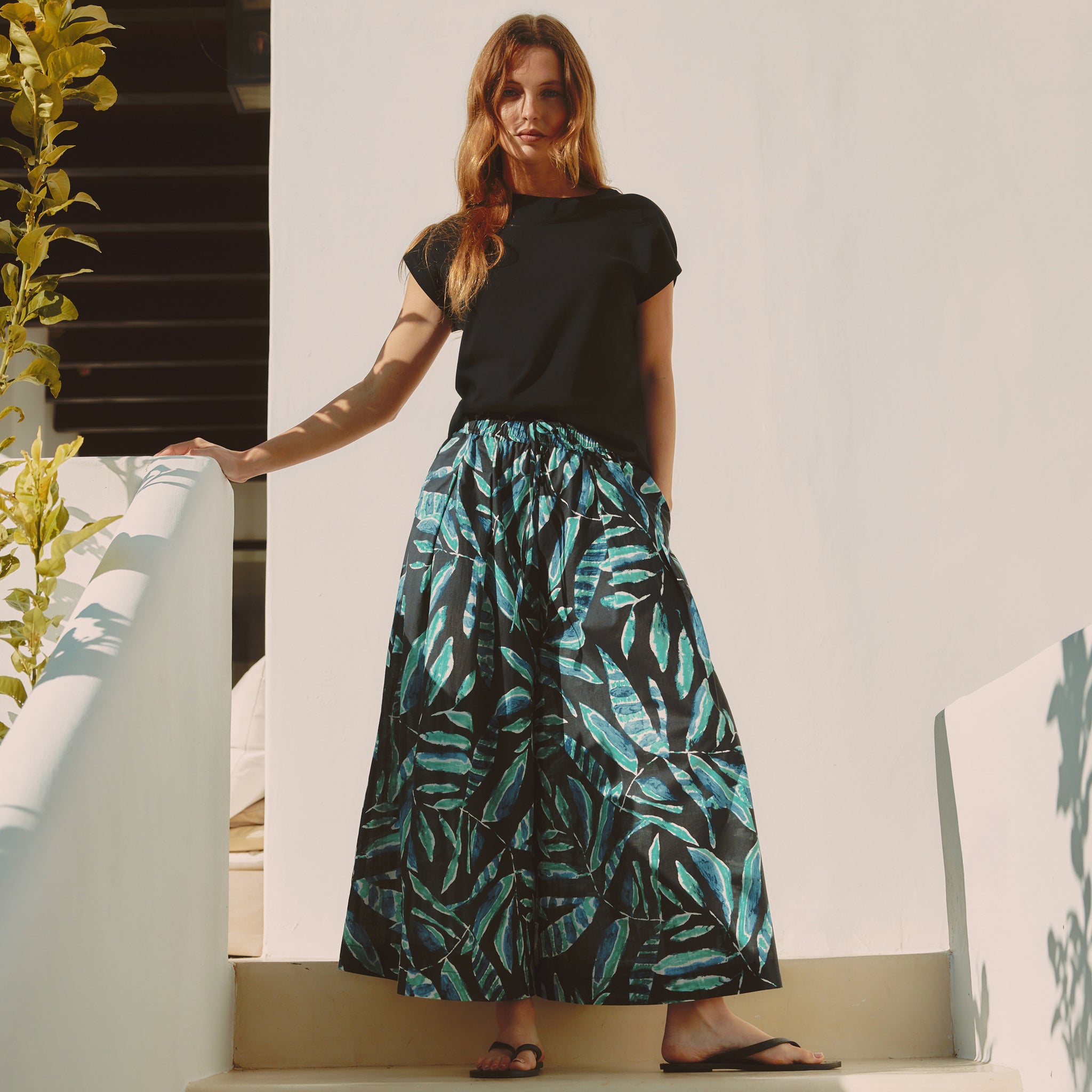 Painterly Palm Culottes