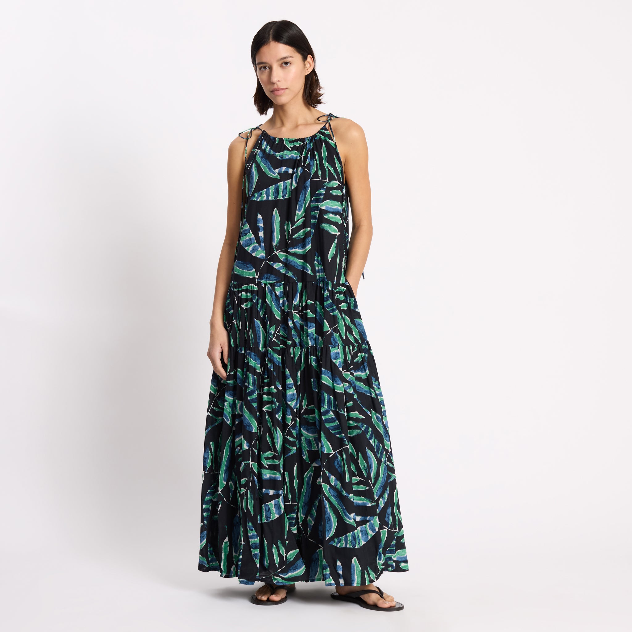 Painterly Palm Maxi Dress