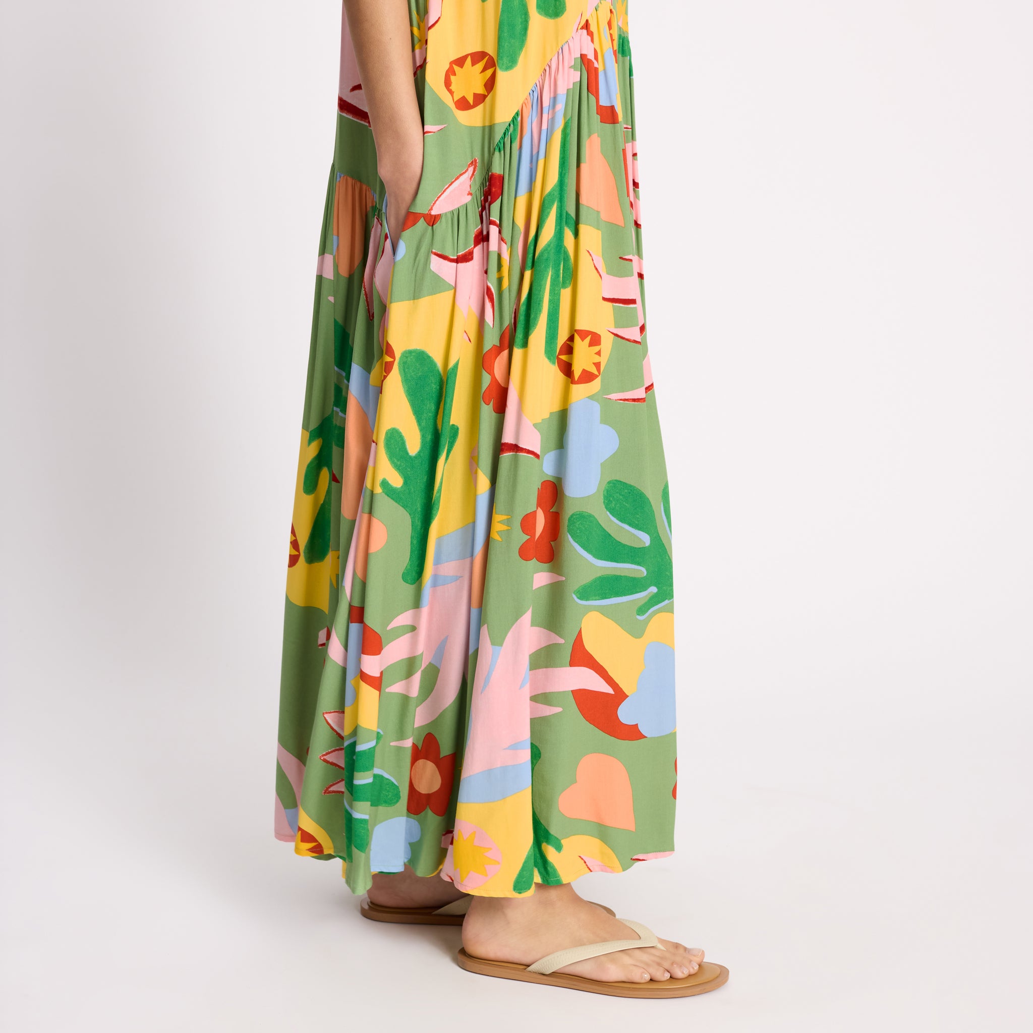 Tropique Print Halter Maxi