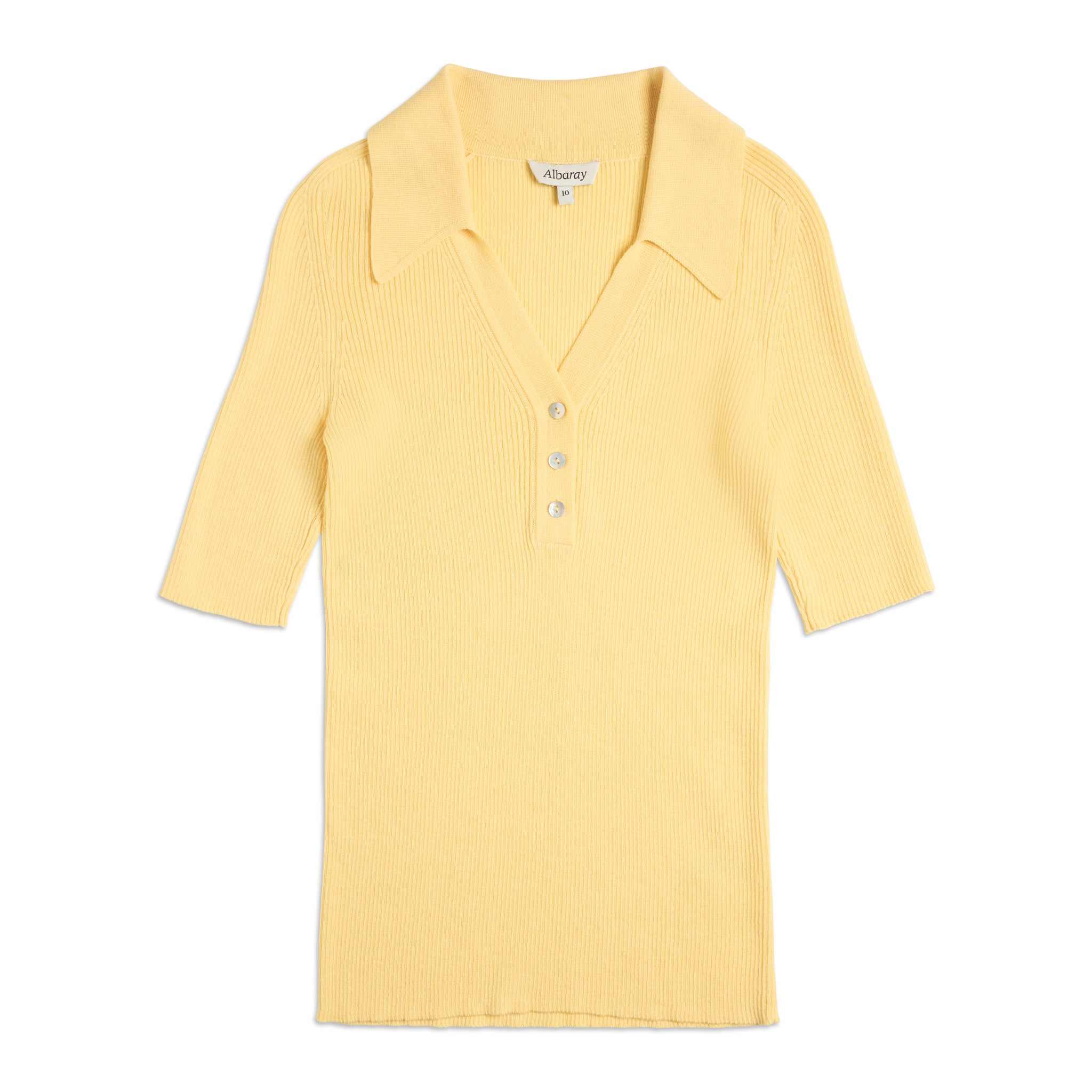Yellow Rib Button Top