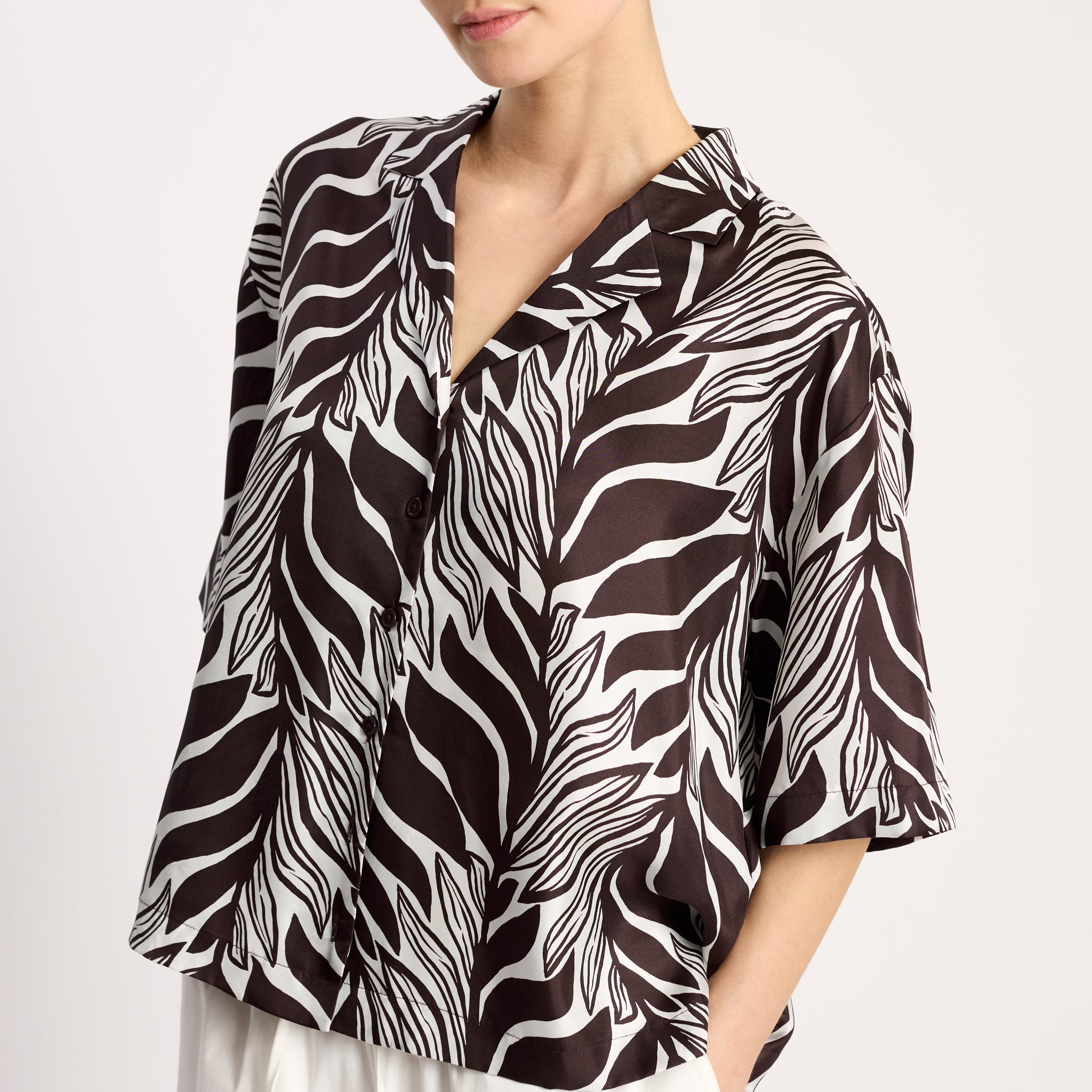 Mono Palm Silk Blouse