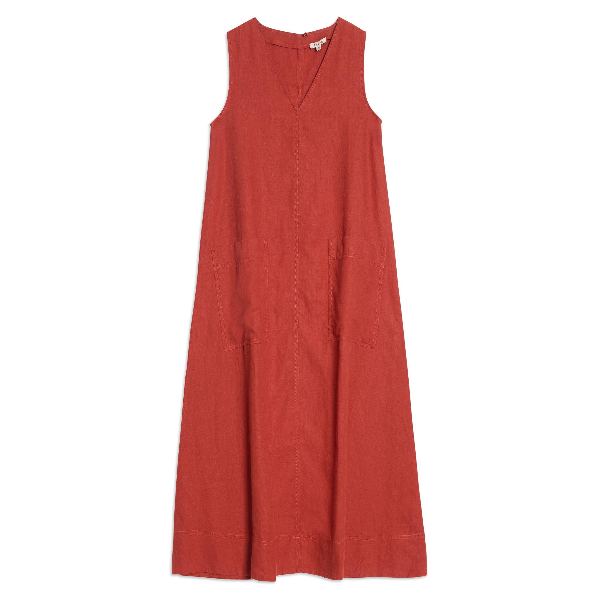 Linen V Neck Dress
