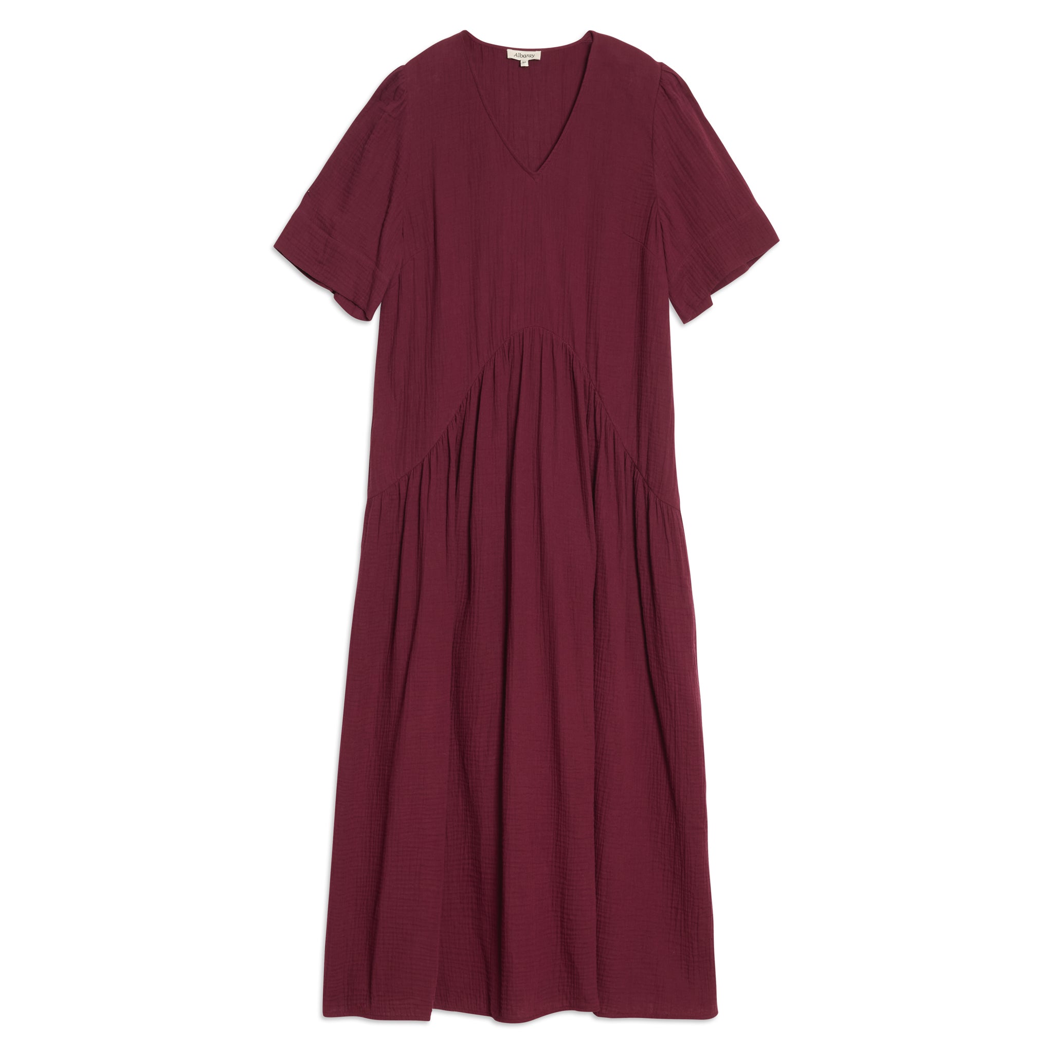 Burgundy Cheesecloth Dress