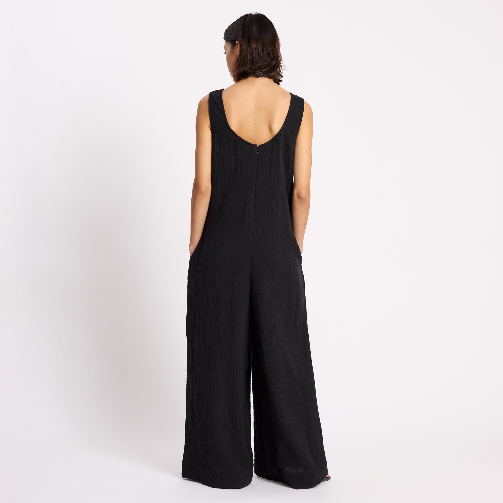 Black Cheesecloth Jumpsuit