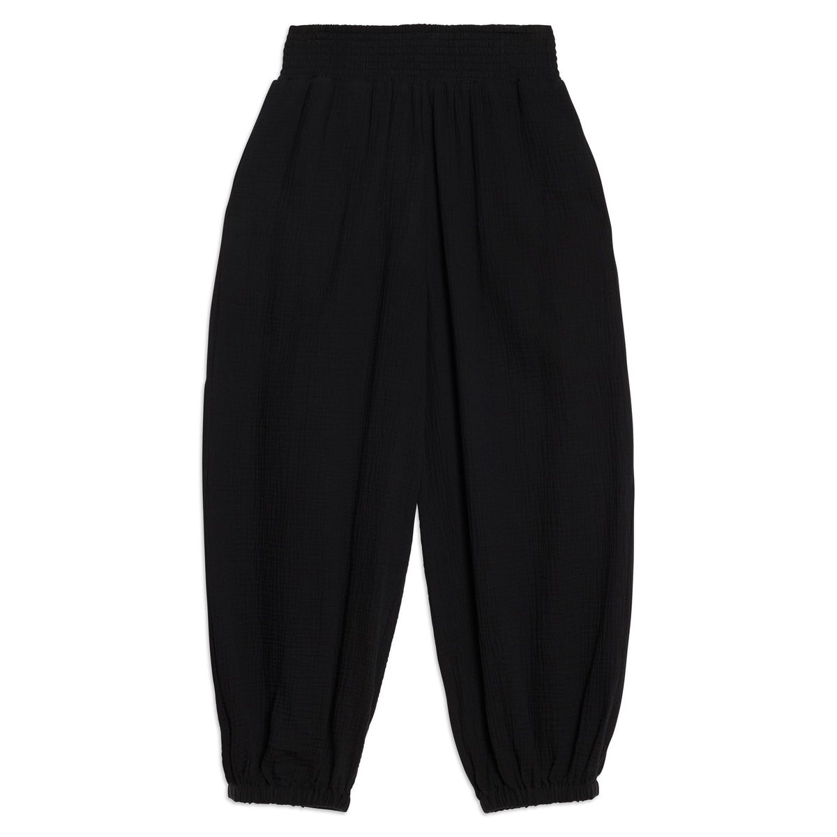 Black Cheesecloth Balloon Trouser