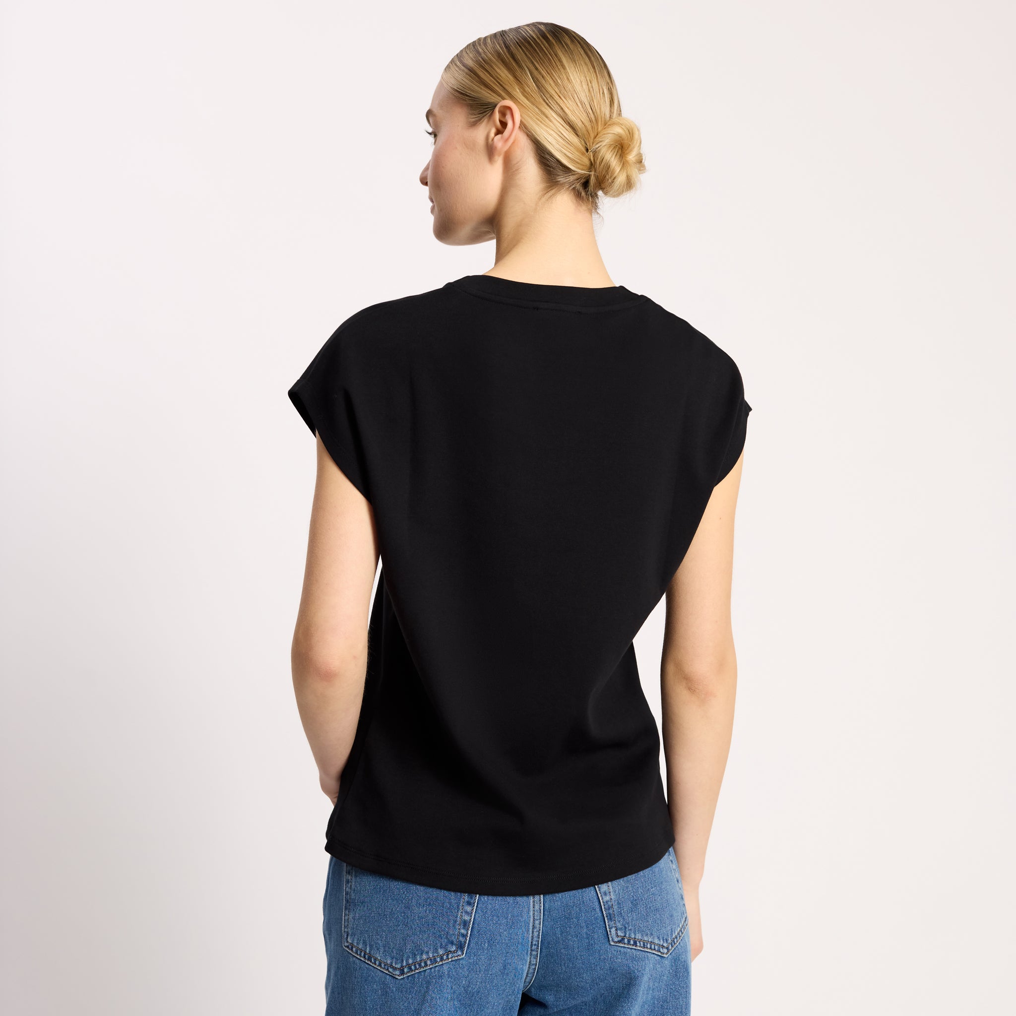 Black Cap Sleeve T Shirt