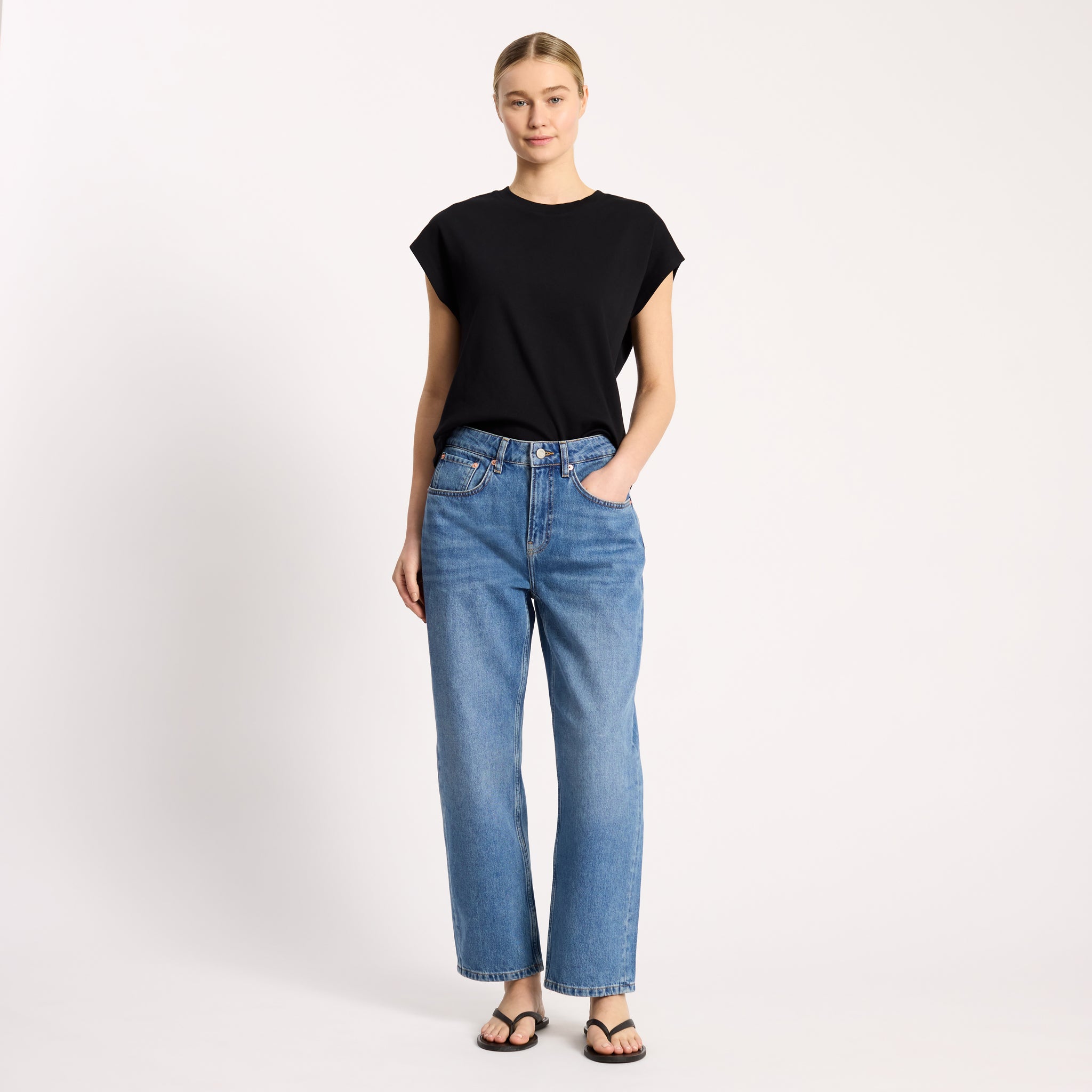 Black Cap Sleeve T Shirt