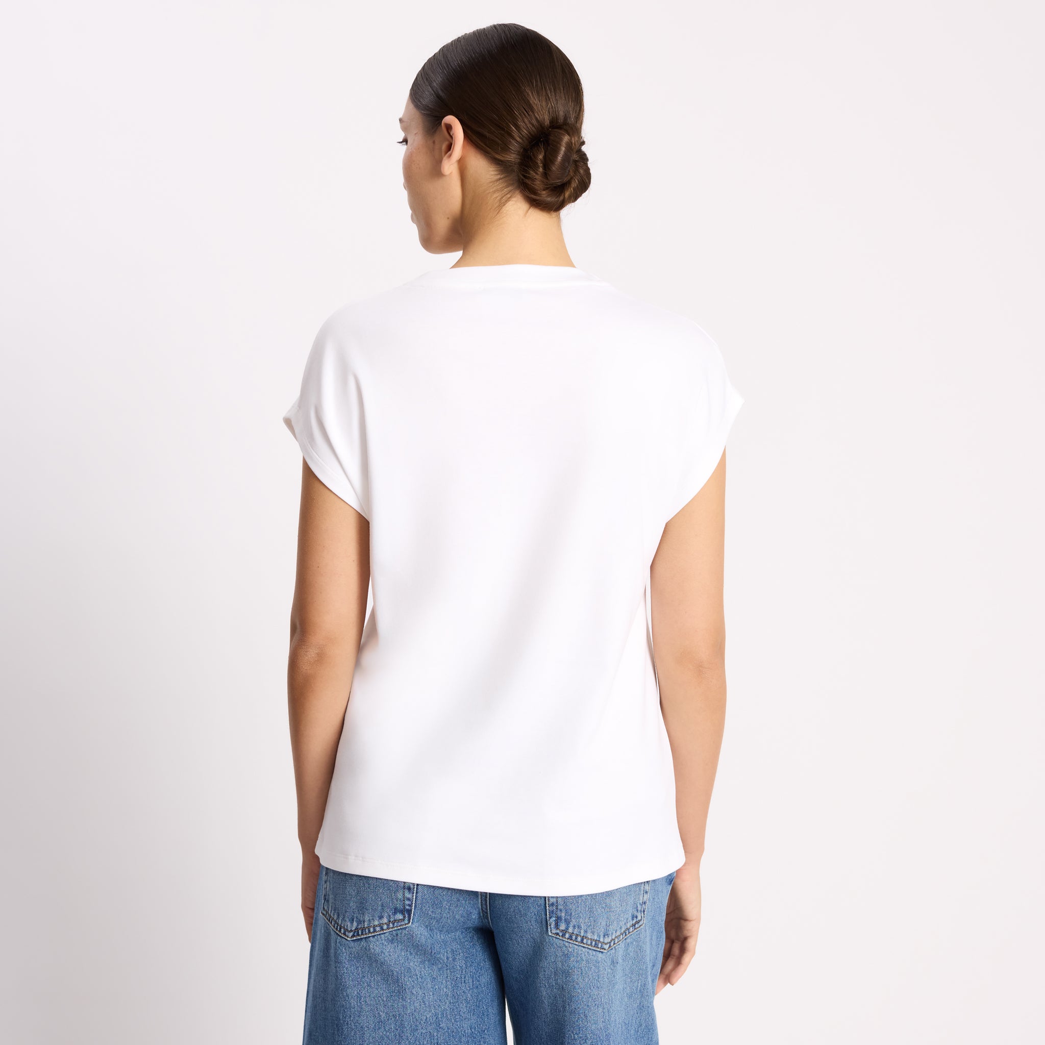White Cap Sleeve T Shirt