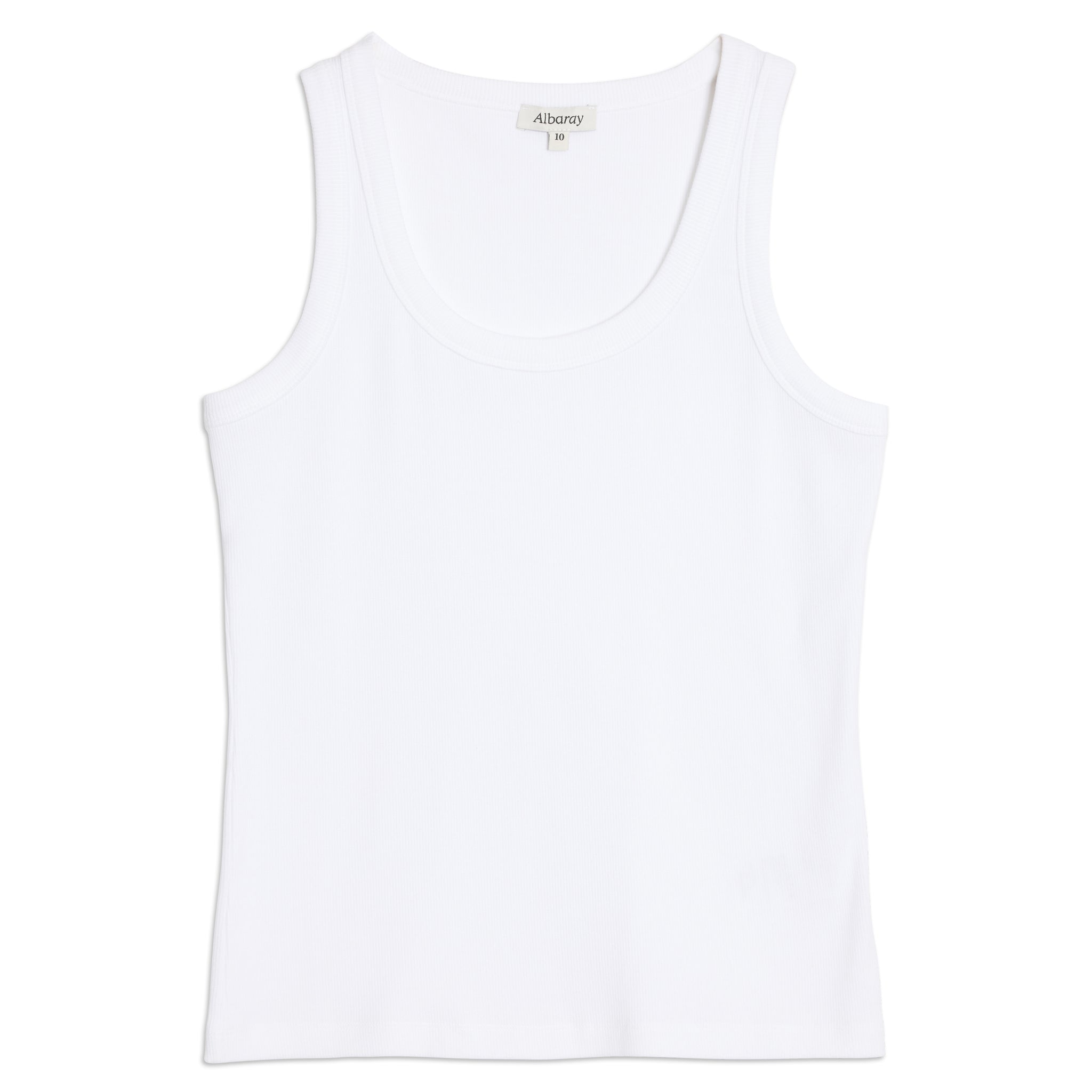 White Scoop Rib Vest