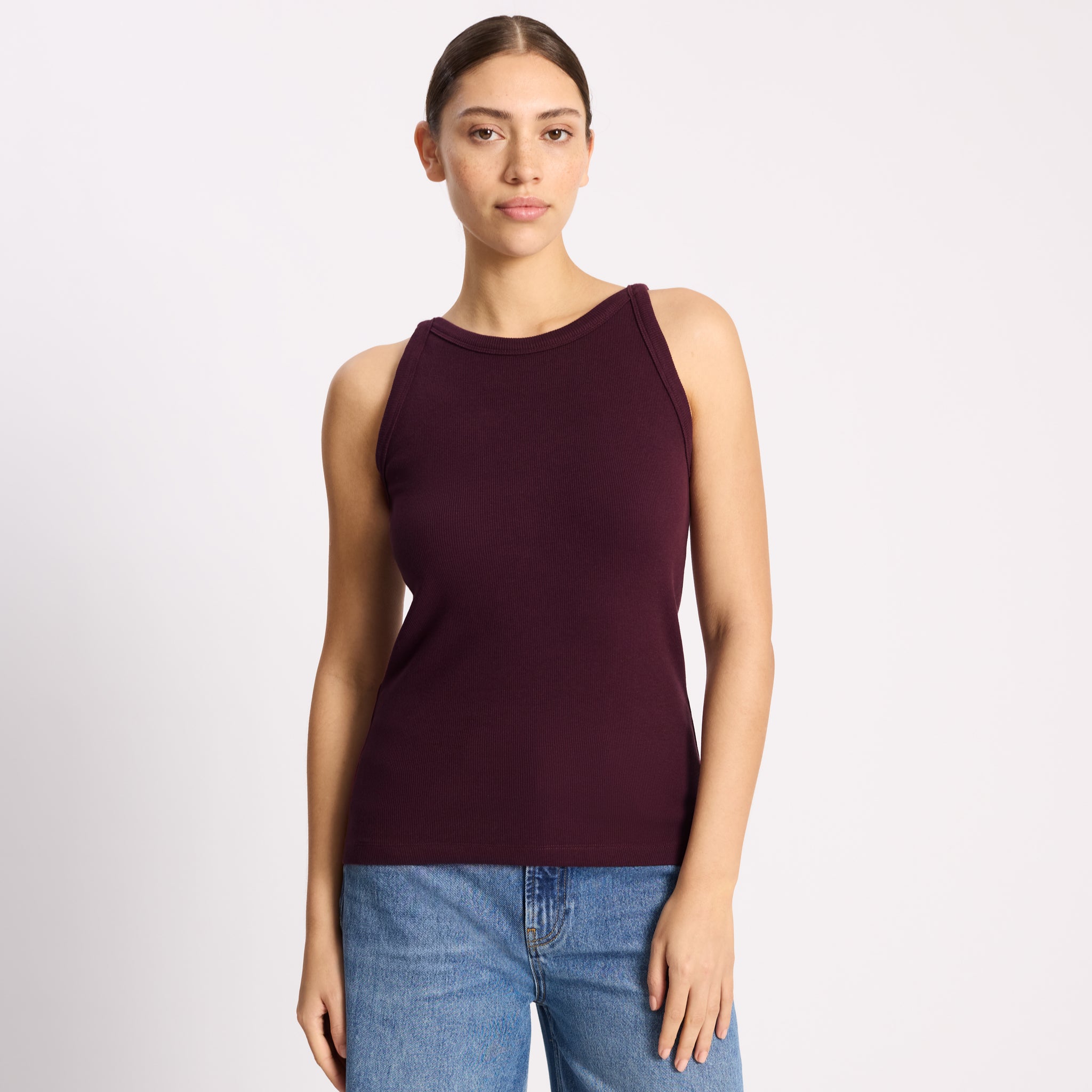 Fig High Neck Rib Vest
